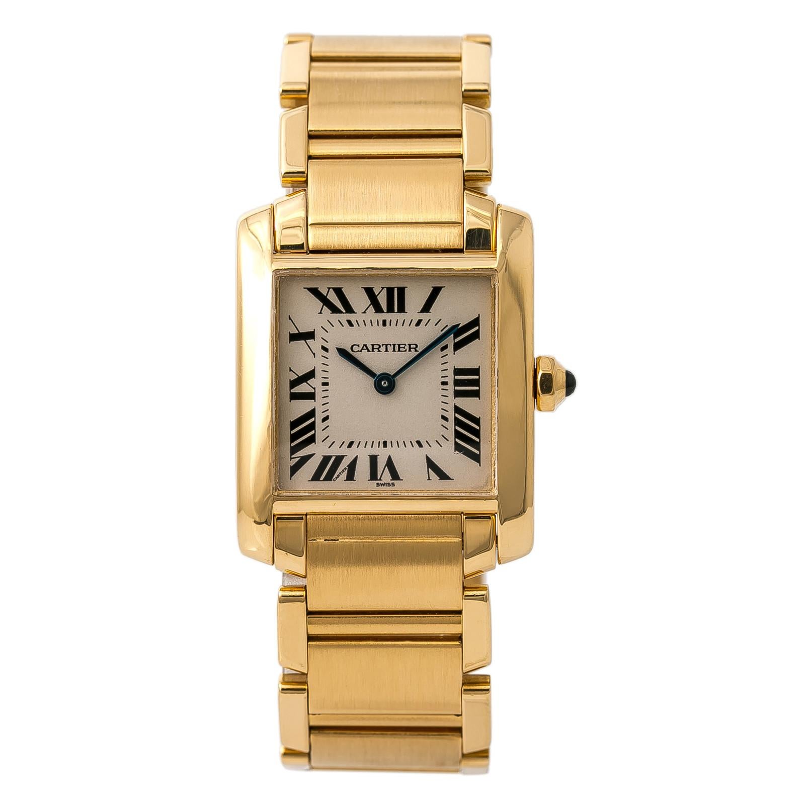 Cartier Tank Francaise12600, Black Dial Certified Authentic