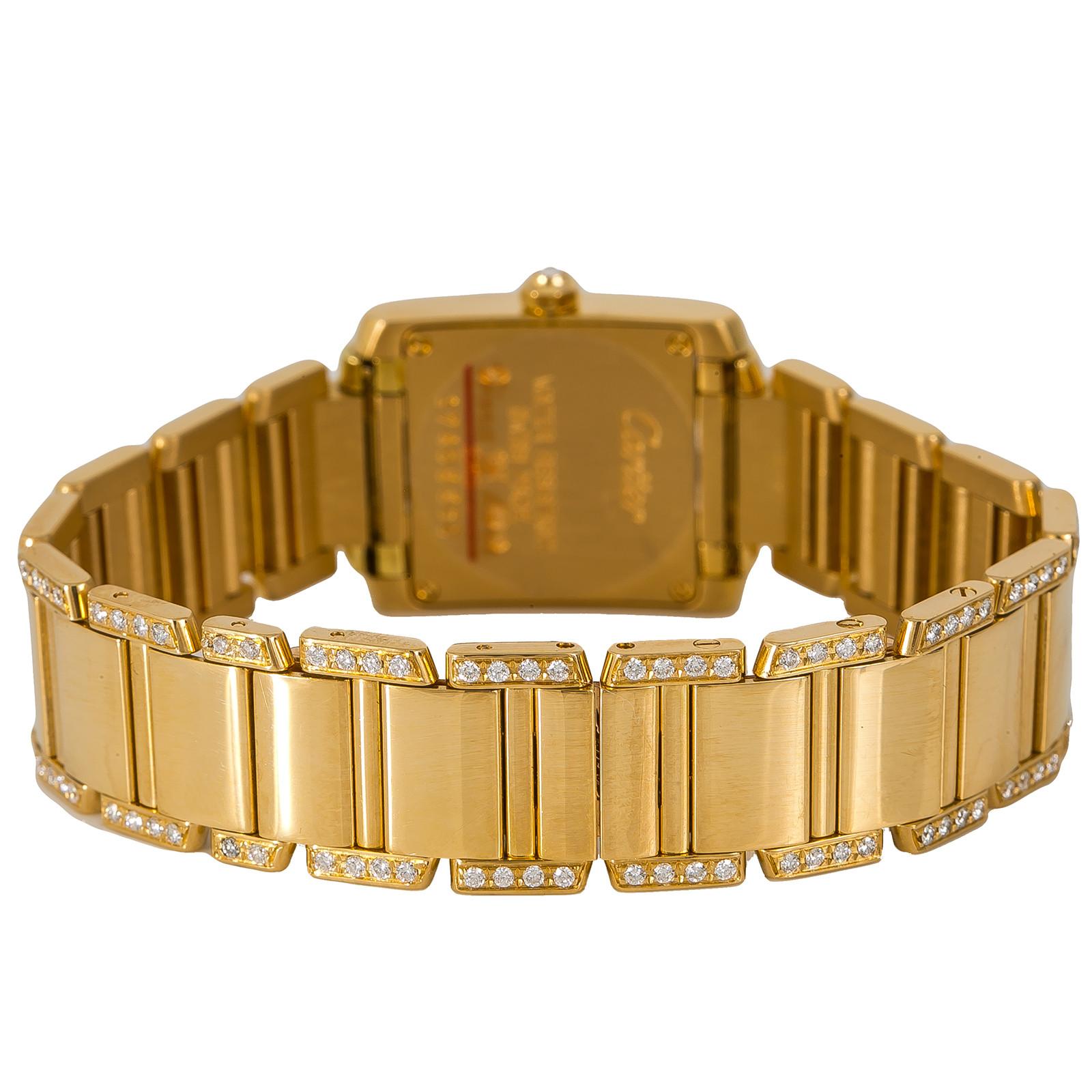 Contemporary Cartier Tank Francaise WE1001RG, White  Dial Certified Authentic