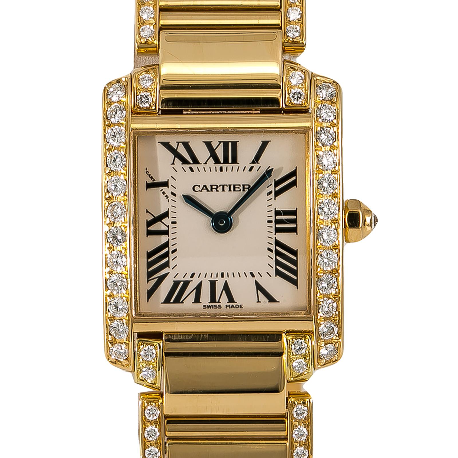 Women's Cartier Tank Francaise WE1001RG, White  Dial Certified Authentic