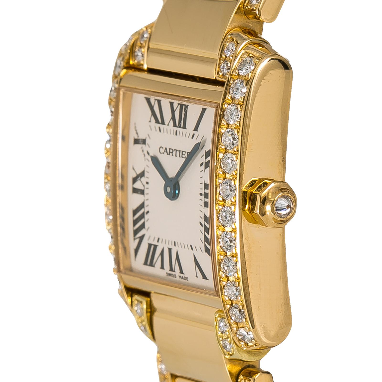 Cartier Tank Francaise WE1001RG, White  Dial Certified Authentic 1