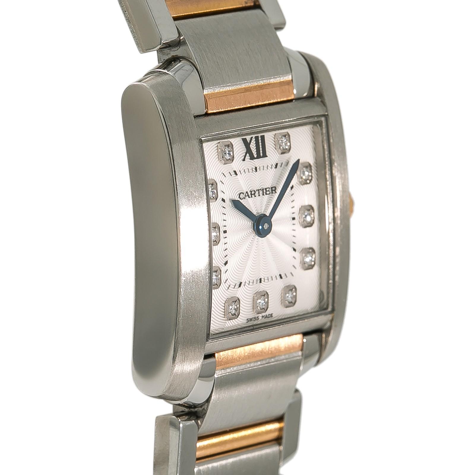Cartier Tank Francaise5520, Dial Certified Authentic In Excellent Condition For Sale In Miami, FL