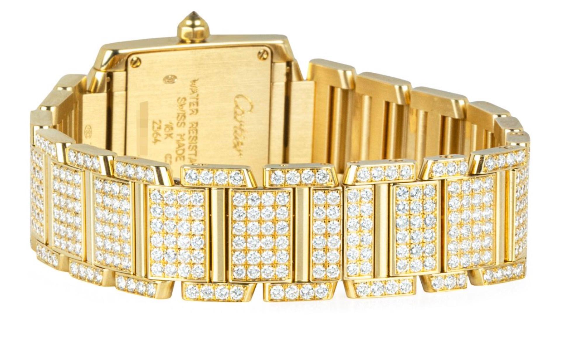 Women's Cartier Tank Franchise Diamond Set 2364 Watch For Sale