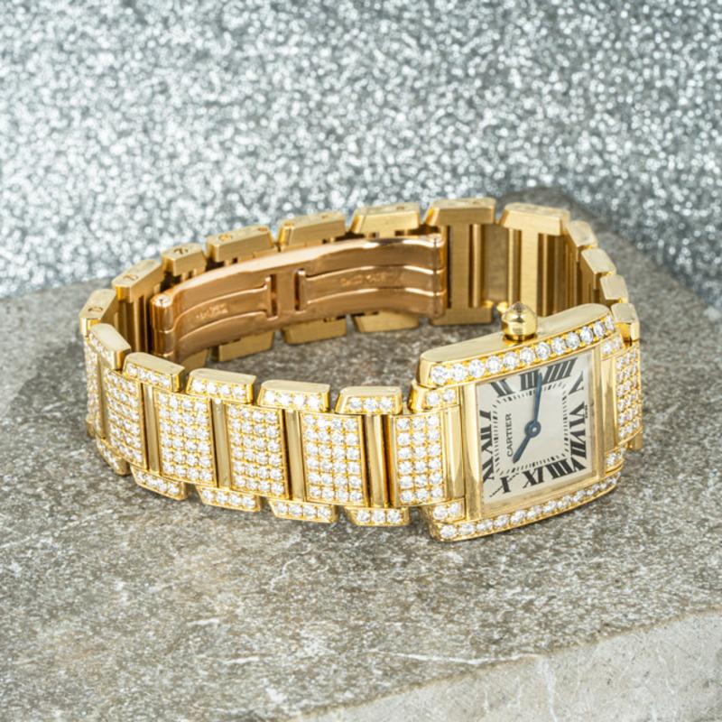 Cartier Tank Franchise Diamond Set 2364 Watch For Sale 2