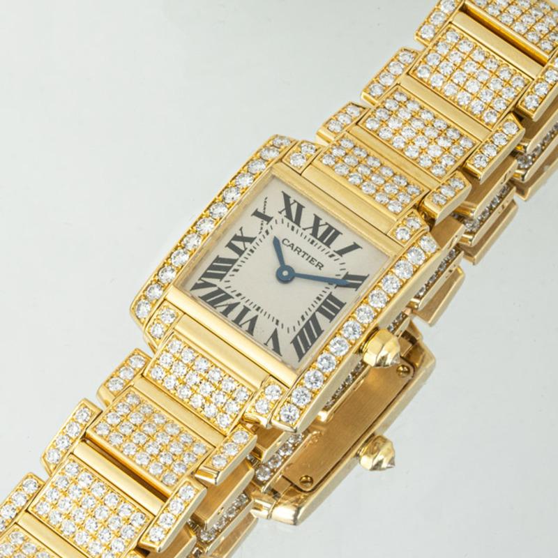 Cartier Tank Franchise Diamond Set 2364 Watch For Sale 3