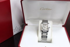 Cartier Tank Franchise Midsize 2465 Stainless Steel Complete Box and Papers