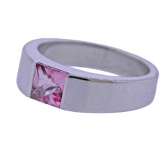 Bague tourmaline rose en or Tank de Cartier