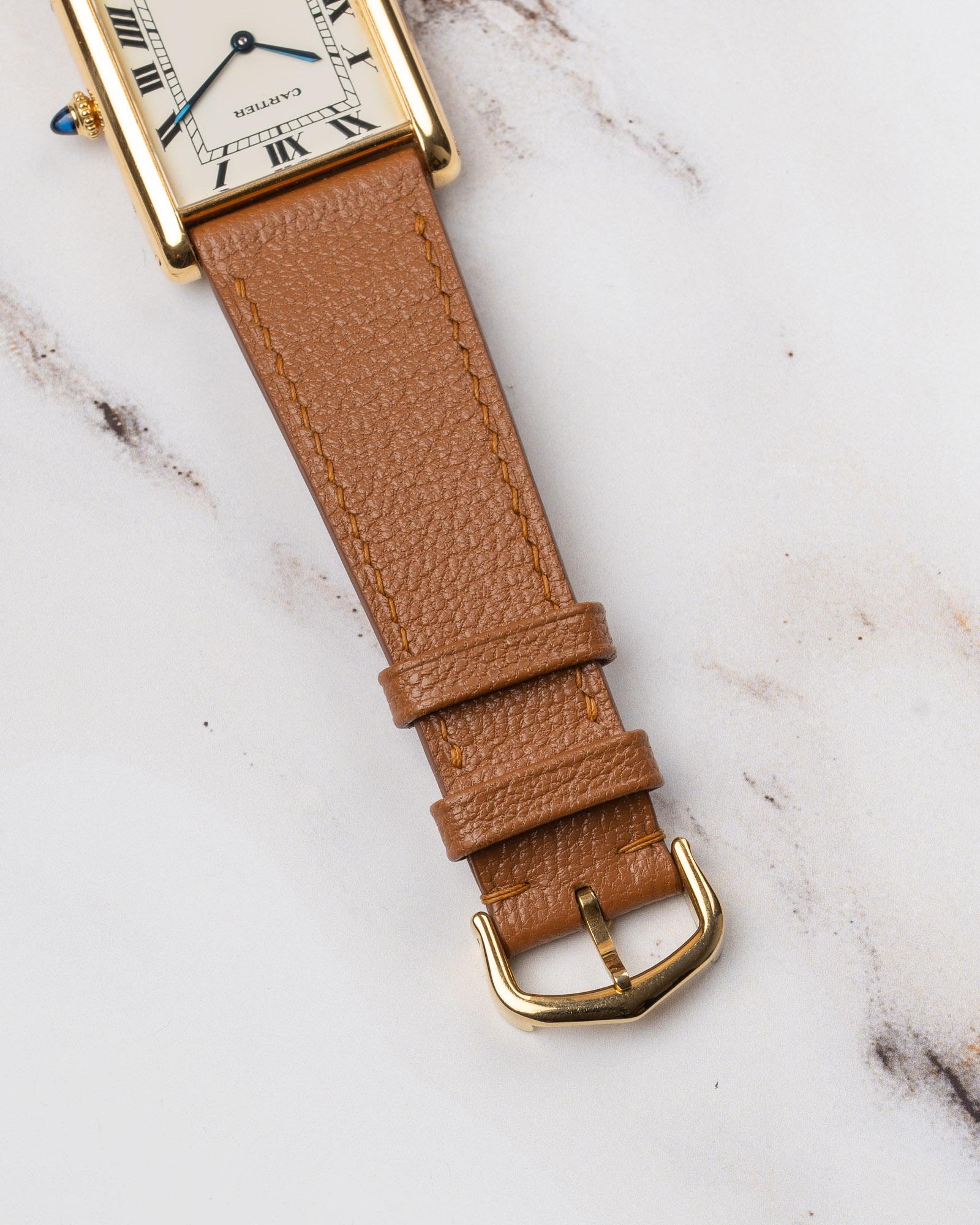 Cartier Tank Jumbo Automatique 17002 Cadran Paris pointu 1970 18k YG en vente 6