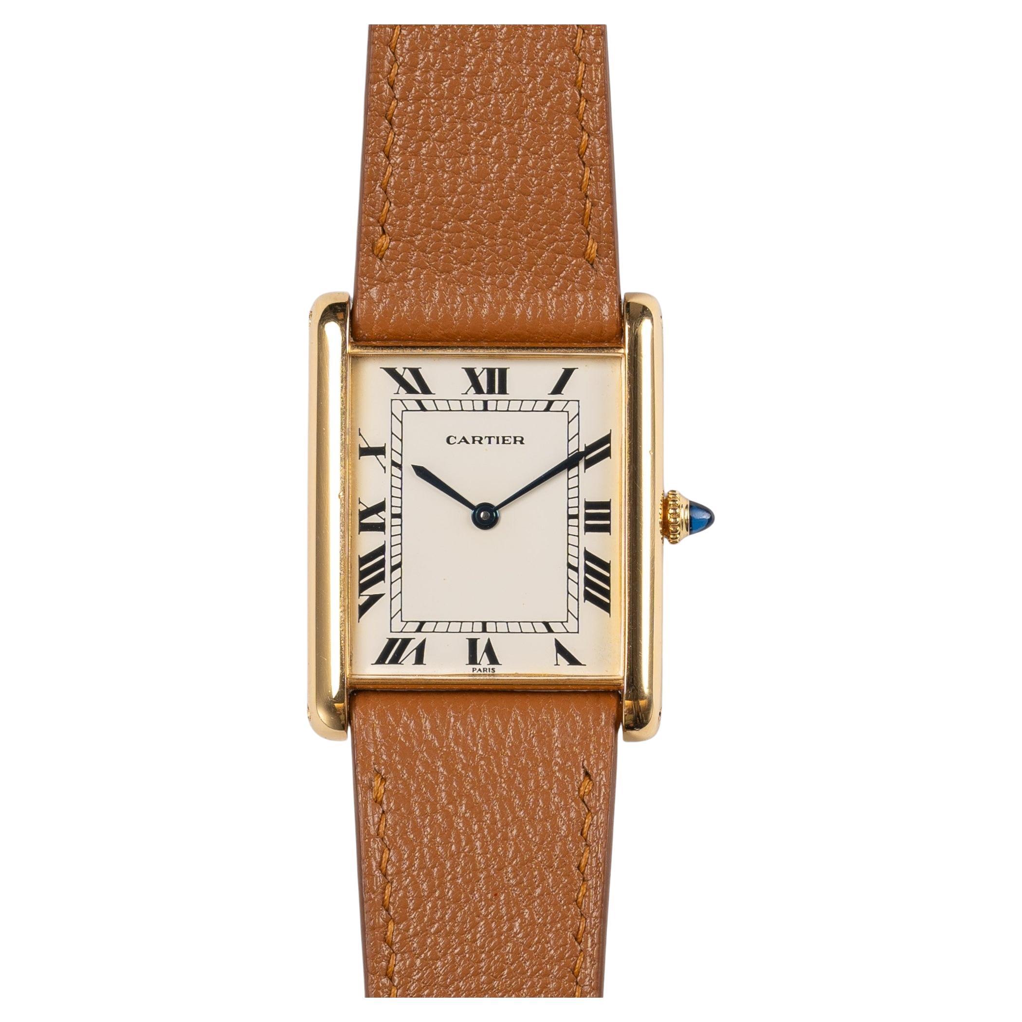 Cartier Tank Jumbo Automatique 17002 Pointed Paris Zifferblatt 1970er Jahre 18k YG