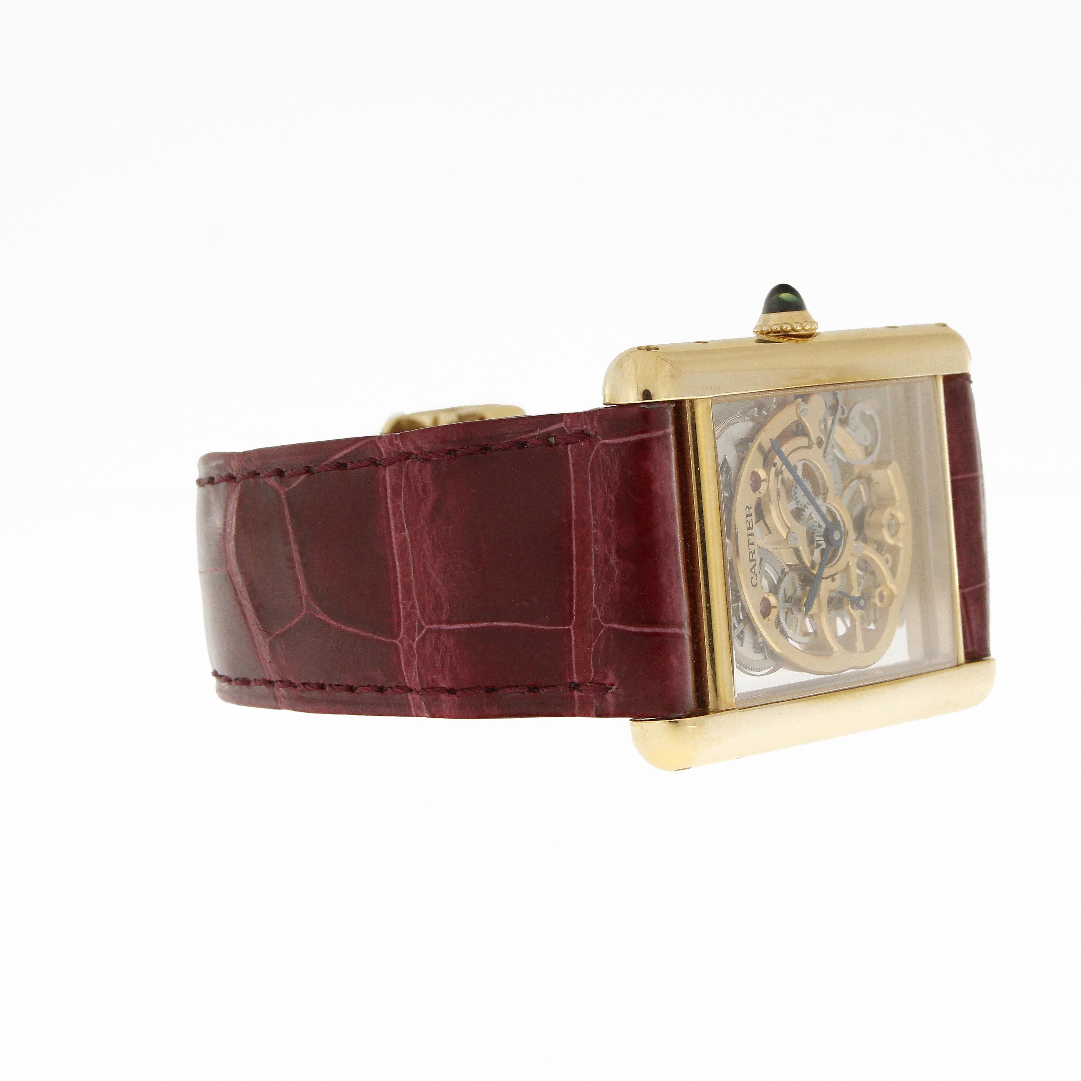 Cartier Tank Jumbo Louis Ref WHTA0002 Skeleton Wristwatch in 18k Roségold 1