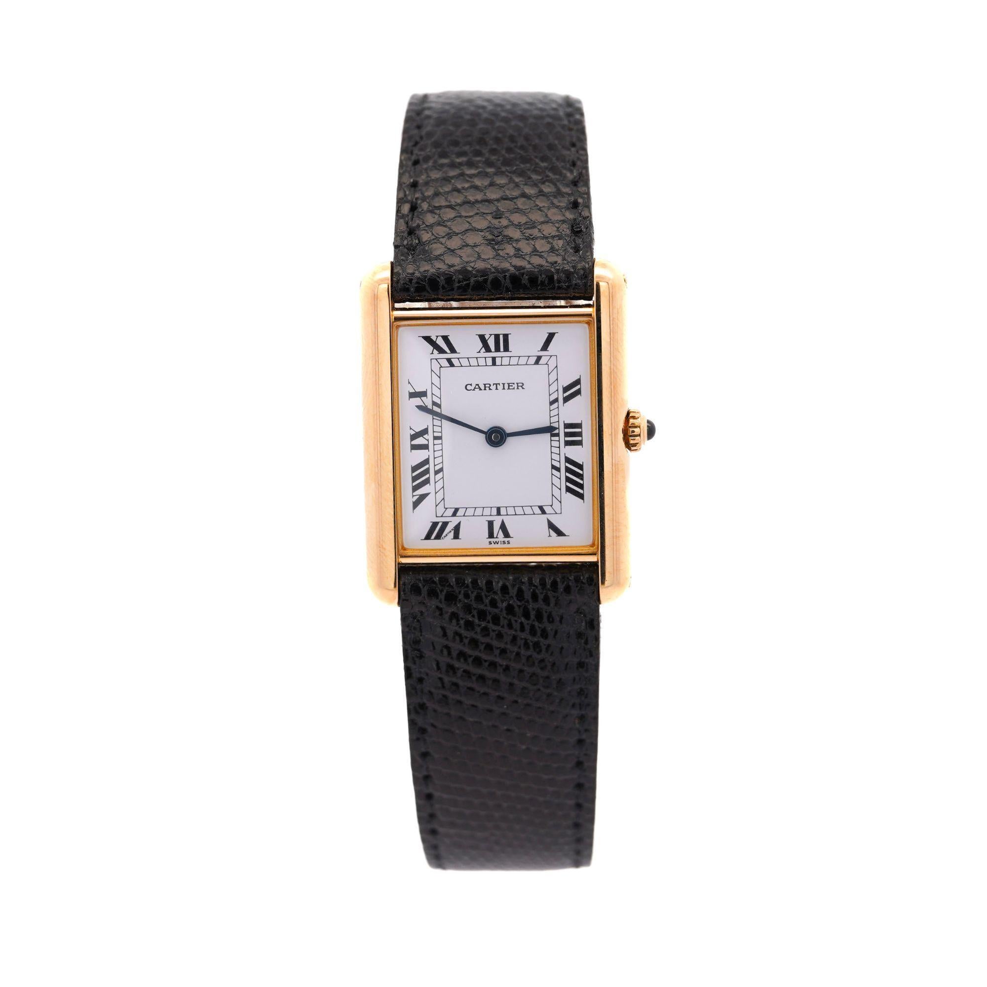 Cartier Tank Large 18K Gold Quartz 25mm Watch For Sale 6