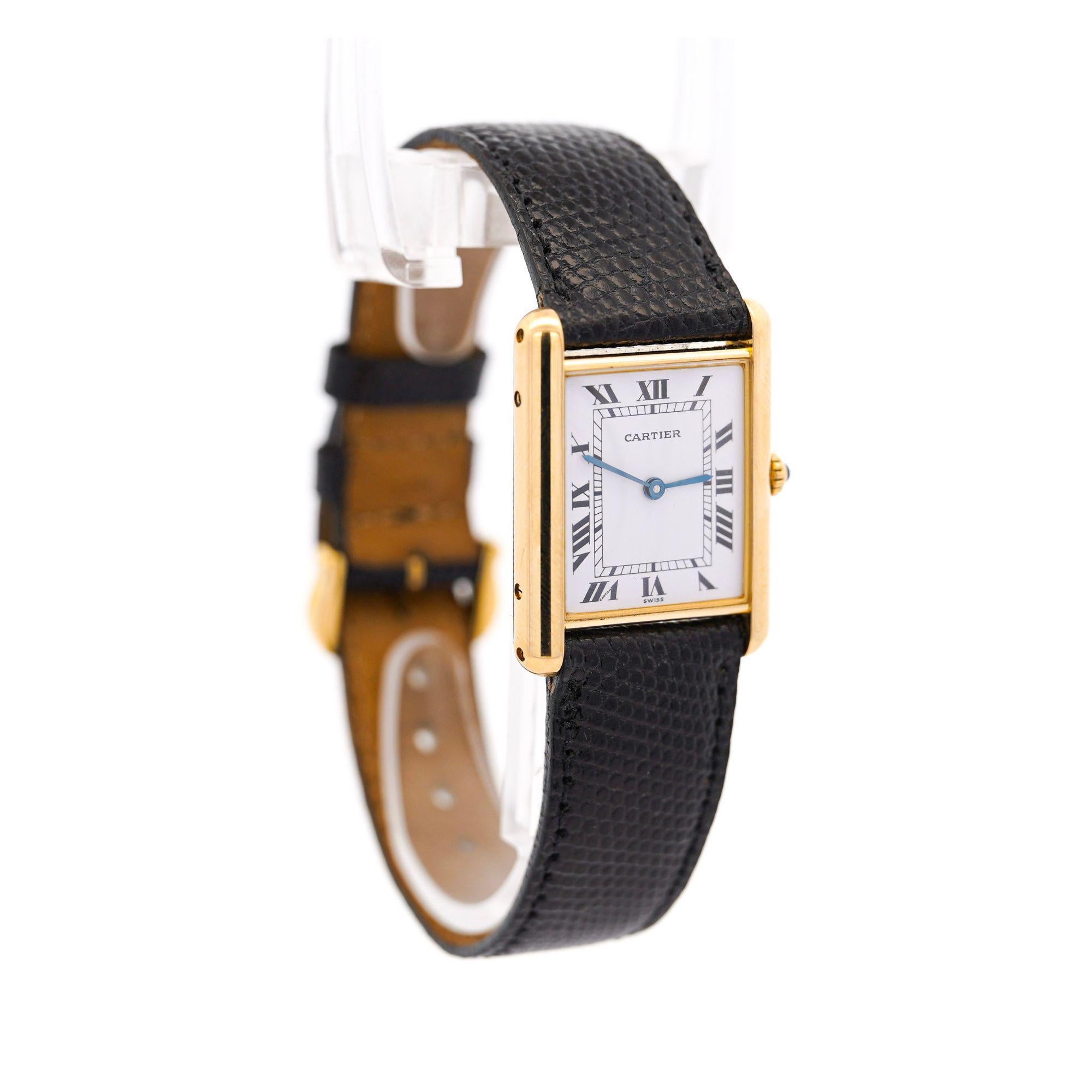Cartier Tank Large 18K Gold Quartz 25mm Watch For Sale 7