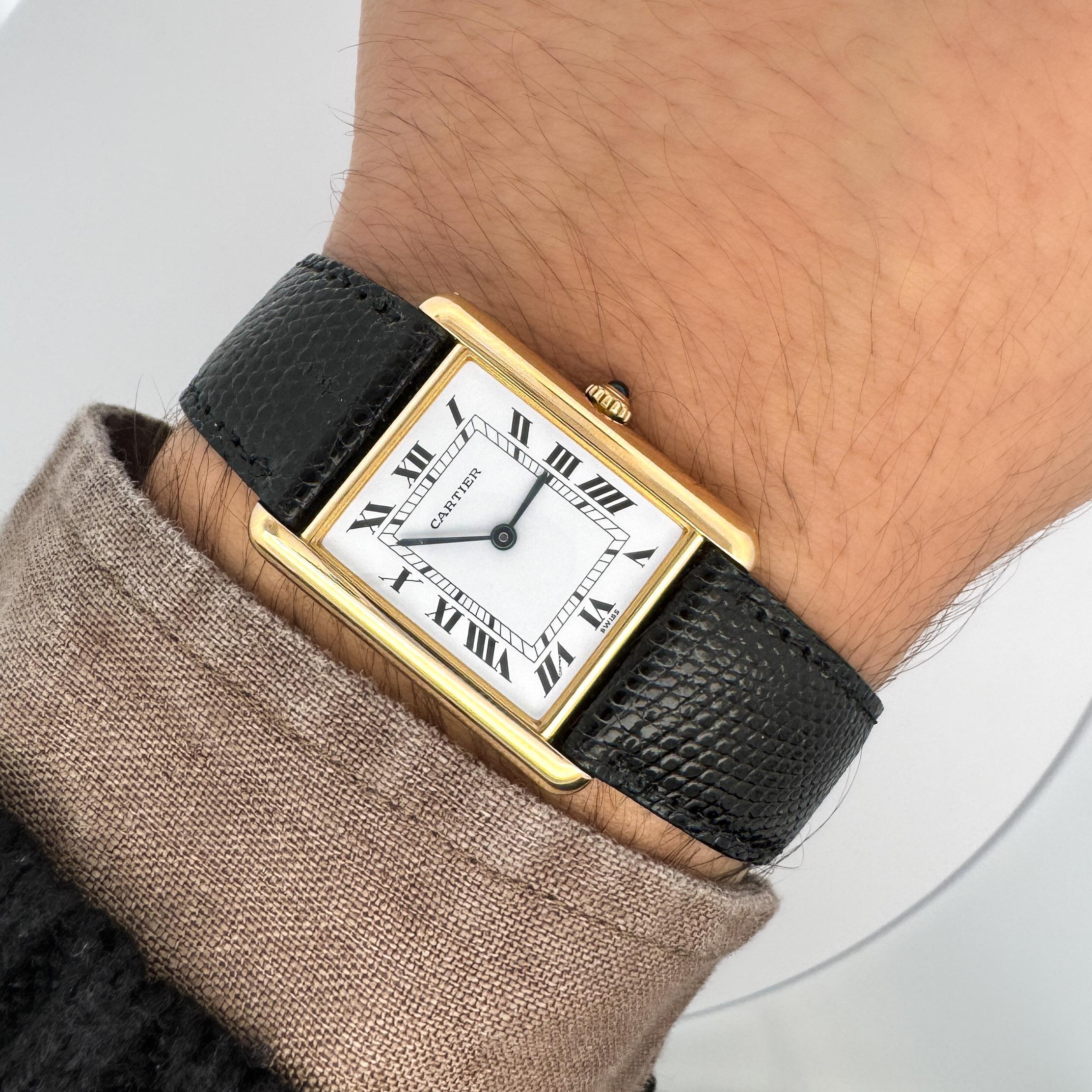 Cartier Tank Large 18K Gold Quartz 25mm Watch For Sale 1