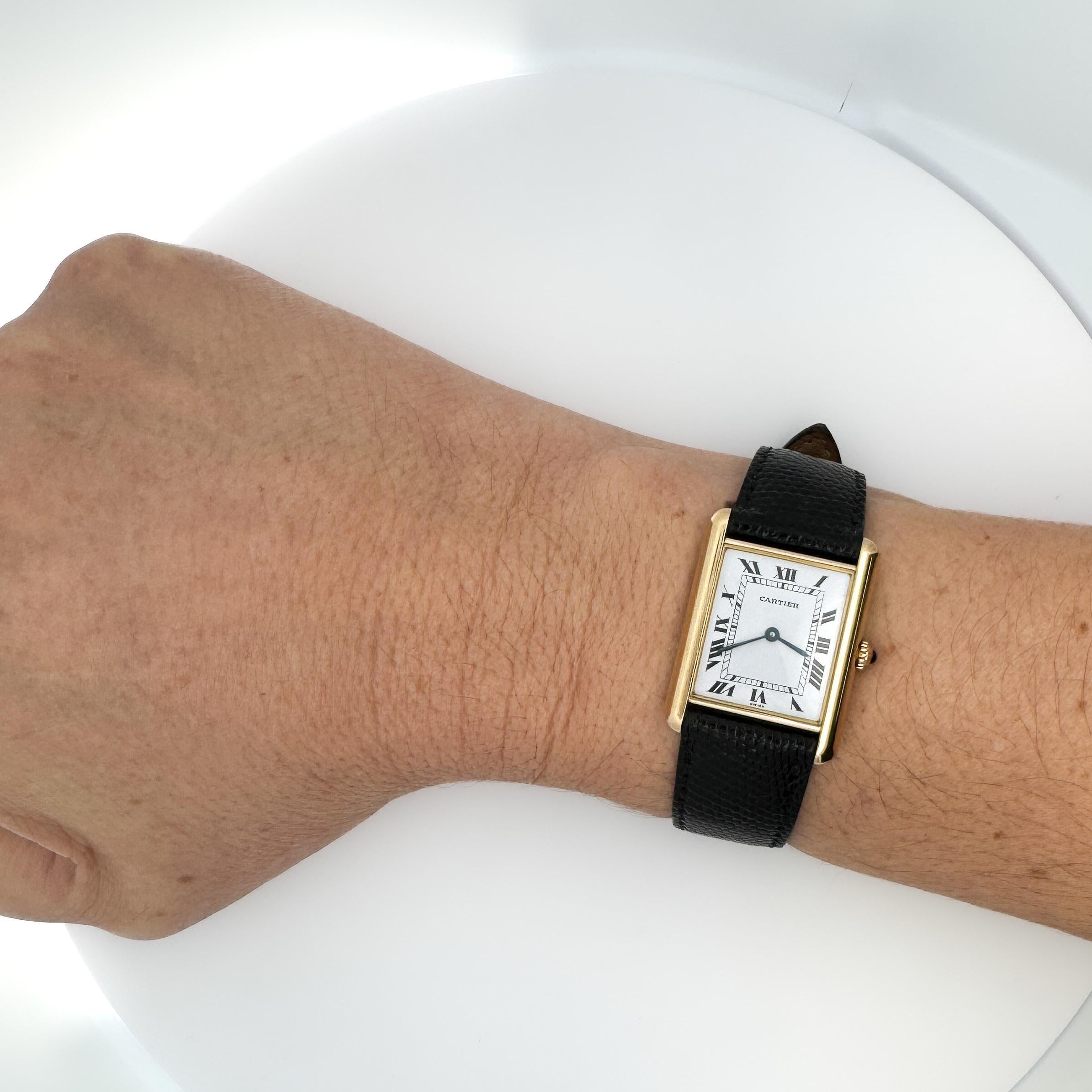 Cartier Tank Large 18K Gold Quartz 25mm Watch For Sale 4