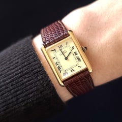 Cartier Tank Large GM LM Must de Cartier Louis Classic Vermeil Gold Silver