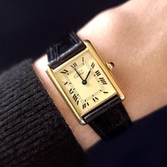 Cartier Tank Large GM LM Must de Cartier Louis L.C Classic Vermeil Folding Clasp