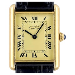 Cartier Man's Vermeil Tank Louis Must de Cartier Wristwatch circa 1990s ...