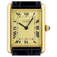 Cartier Tank Großer GM LM Must de Cartier Louis L.C Klassischer Vermeil-Klappverschluss