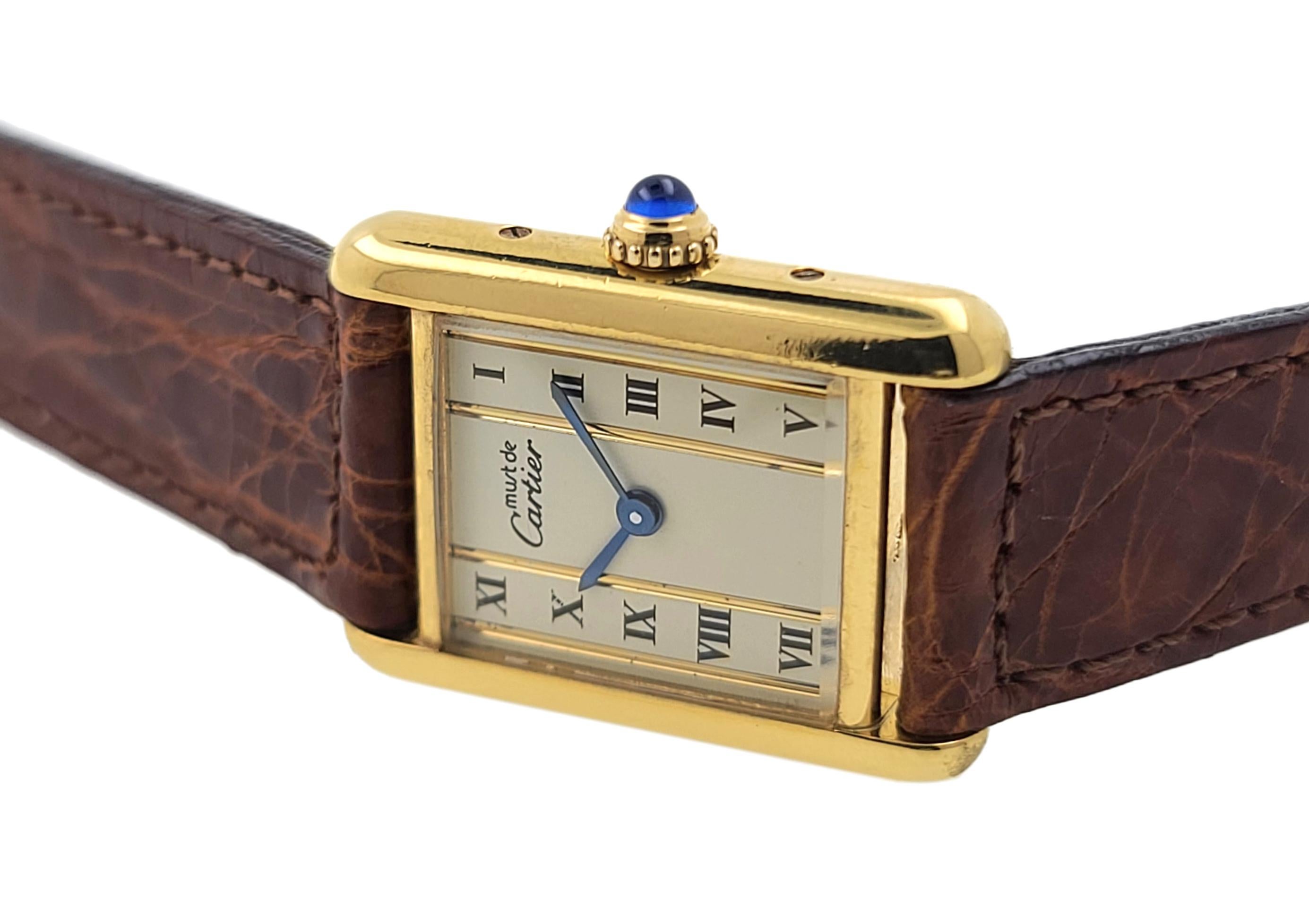 Cartier Tank L.C. Must de Cartier Louis 1920 Modèle Art Déco Modèle Vermeil Or + Boîte 2