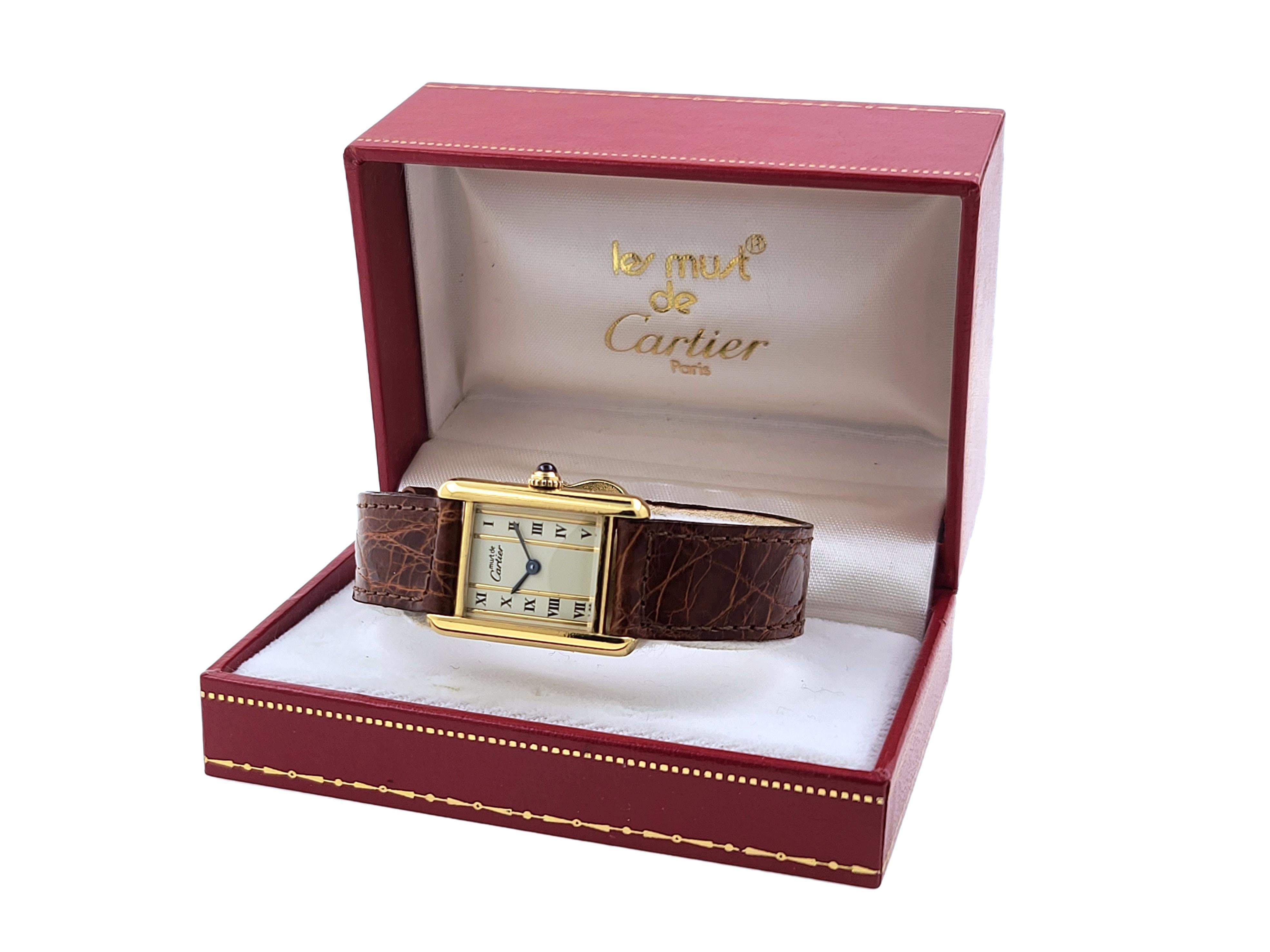 Cartier Tank L.C. Must de Cartier Louis 1920 Modèle Art Déco Modèle Vermeil Or + Boîte 5