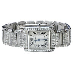 Cartier Tank Le Francaise 2403 5.33ctw Diamond 18K White Gold Watch