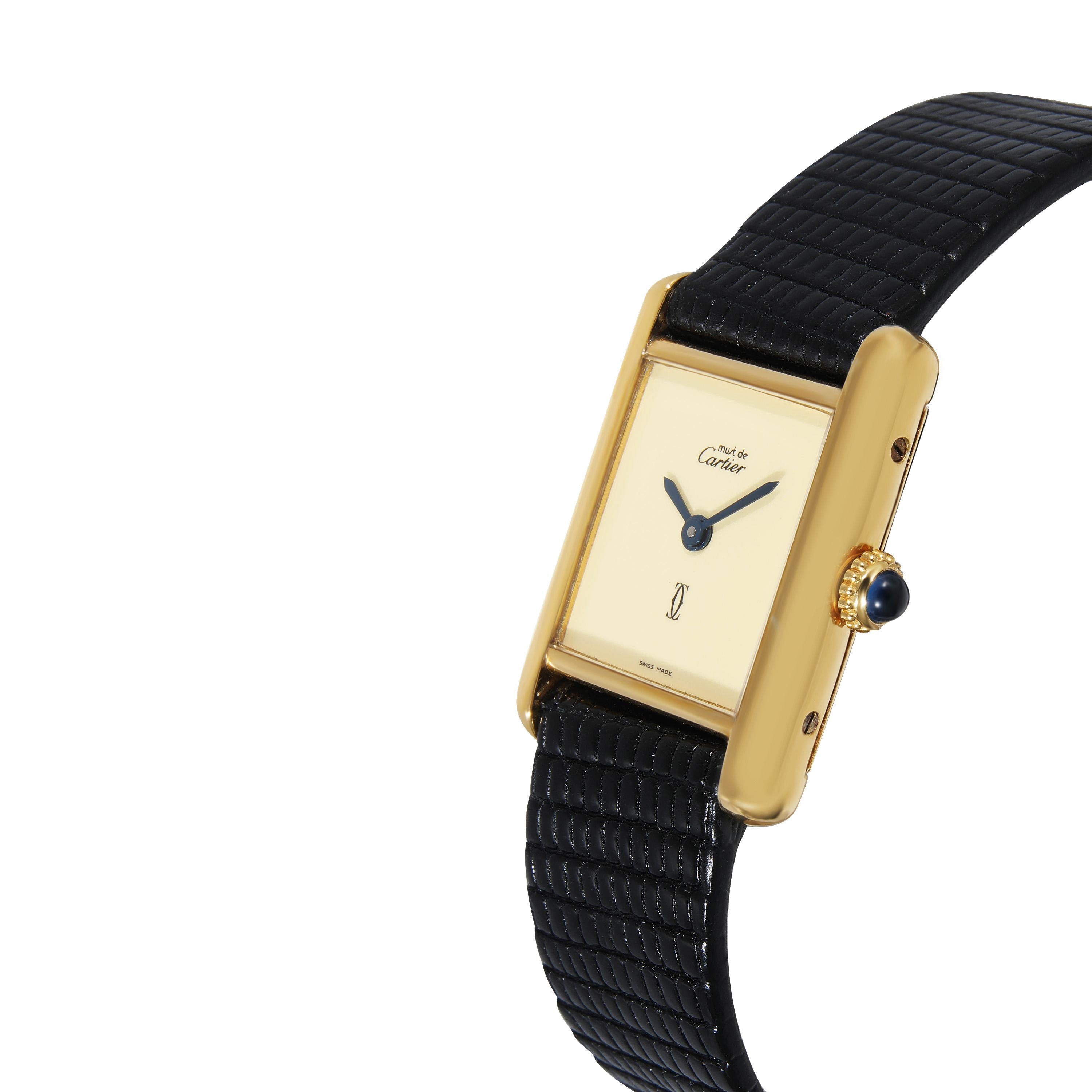 Cartier: Damenuhr Tank le must de Cartier in  Vermeil im Zustand „Hervorragend“ in New York, NY