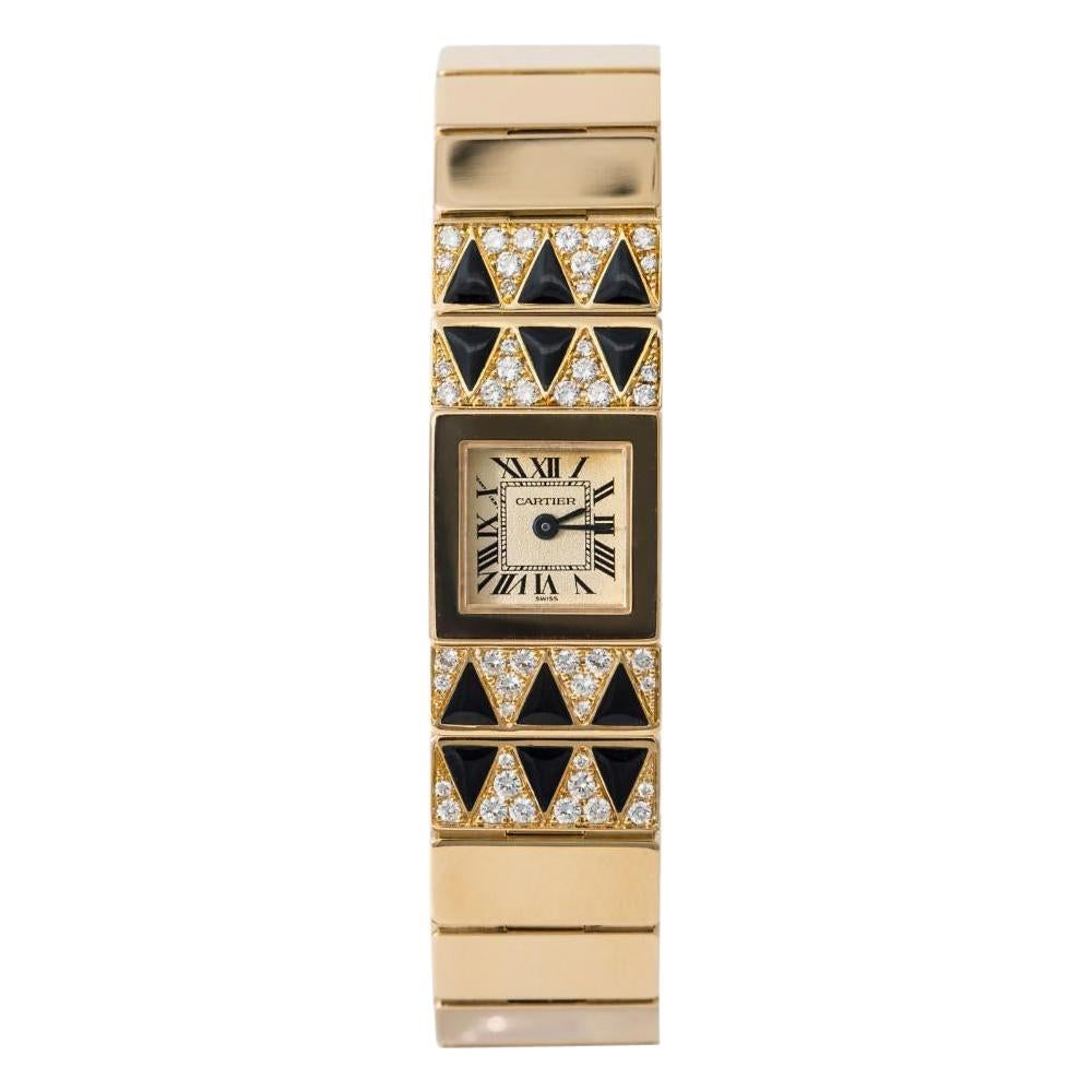 Cartier Tank Lingot 1705 Quartz Women's Off-White Dial Watch 18 Karat YG For Sale