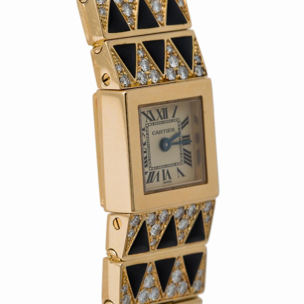 Modern Cartier Tank Lingot 1705 Quartz Women's Off-White Dial Watch 18 Karat YG For Sale