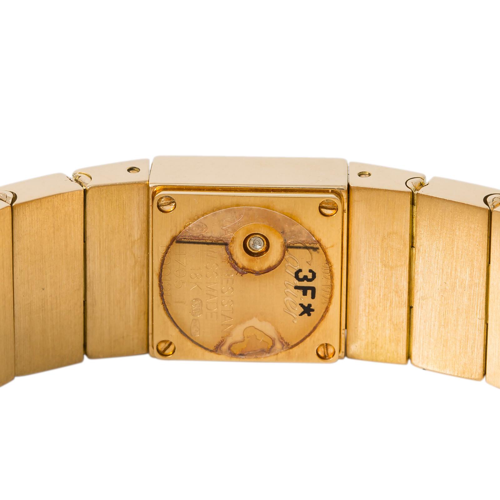 Cartier Tank Lingot 1705 Quartz Women's Off-White Dial Watch 18 Karat YG In Excellent Condition For Sale In Miami, FL