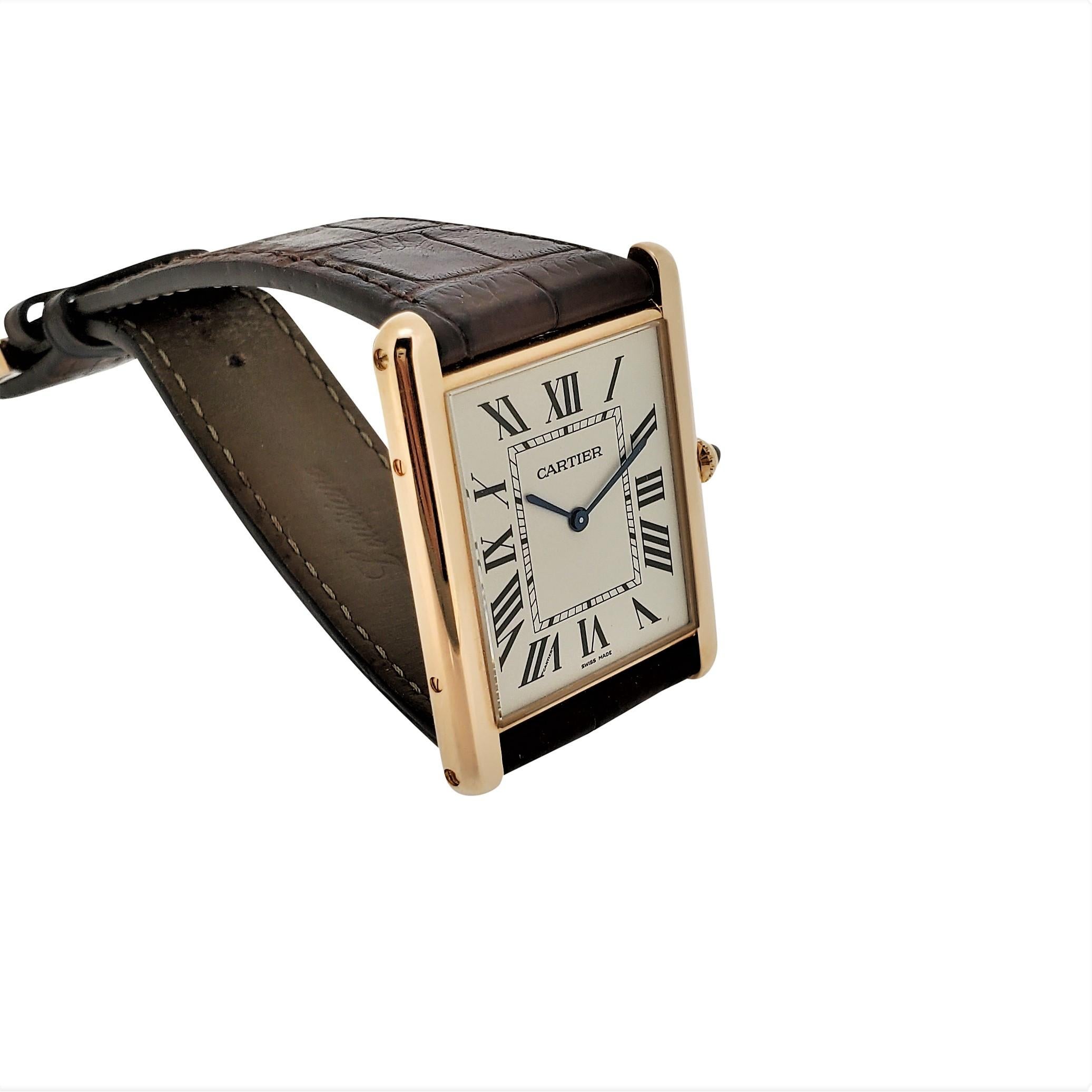 Cartier Tank Louie  XL Grand Rose Gold Tank Watch, Circa 2016 In Excellent Condition For Sale In Santa Monica, CA