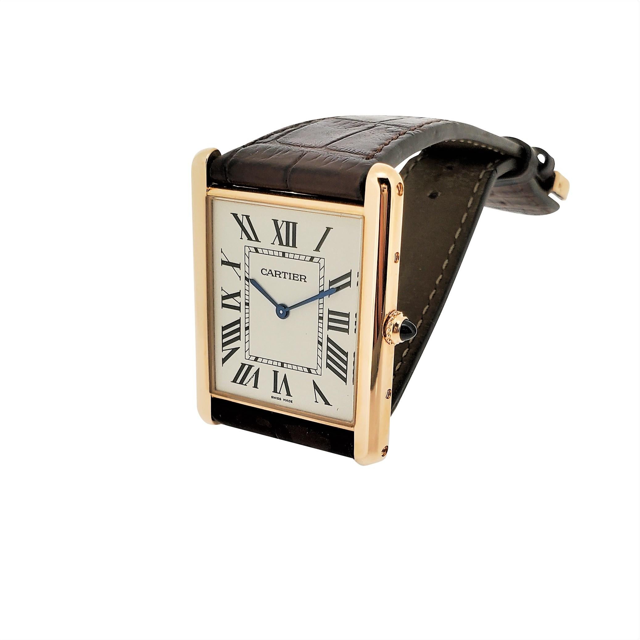 Women's or Men's Cartier Tank Louie  XL Grand Rose Gold Tank Watch, Circa 2016 For Sale