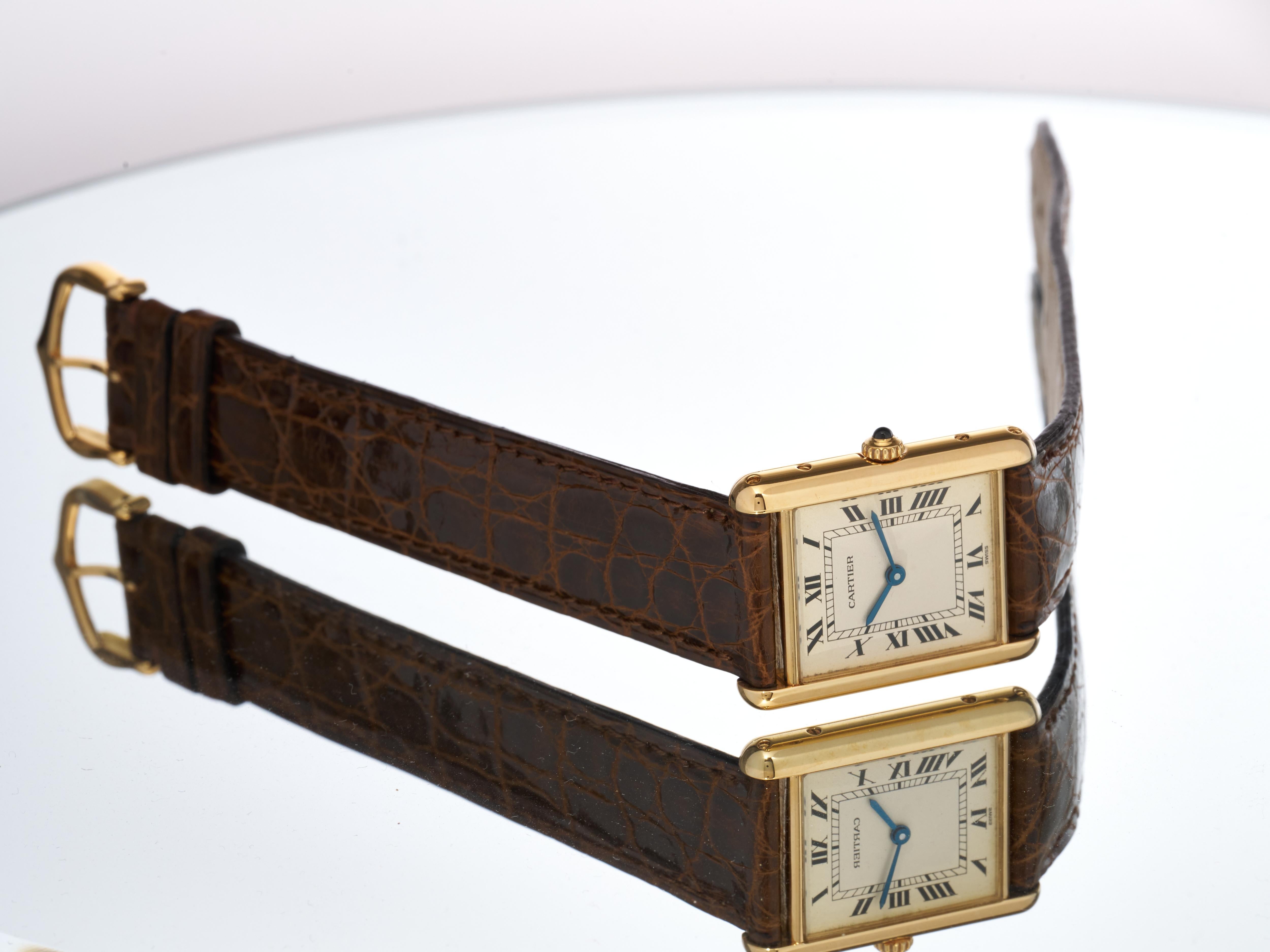 Reloj Cartier Tank Louis Oro 18k 23mm Vintage Ref. 1140 Circa 80s 90s Excelente en venta 5