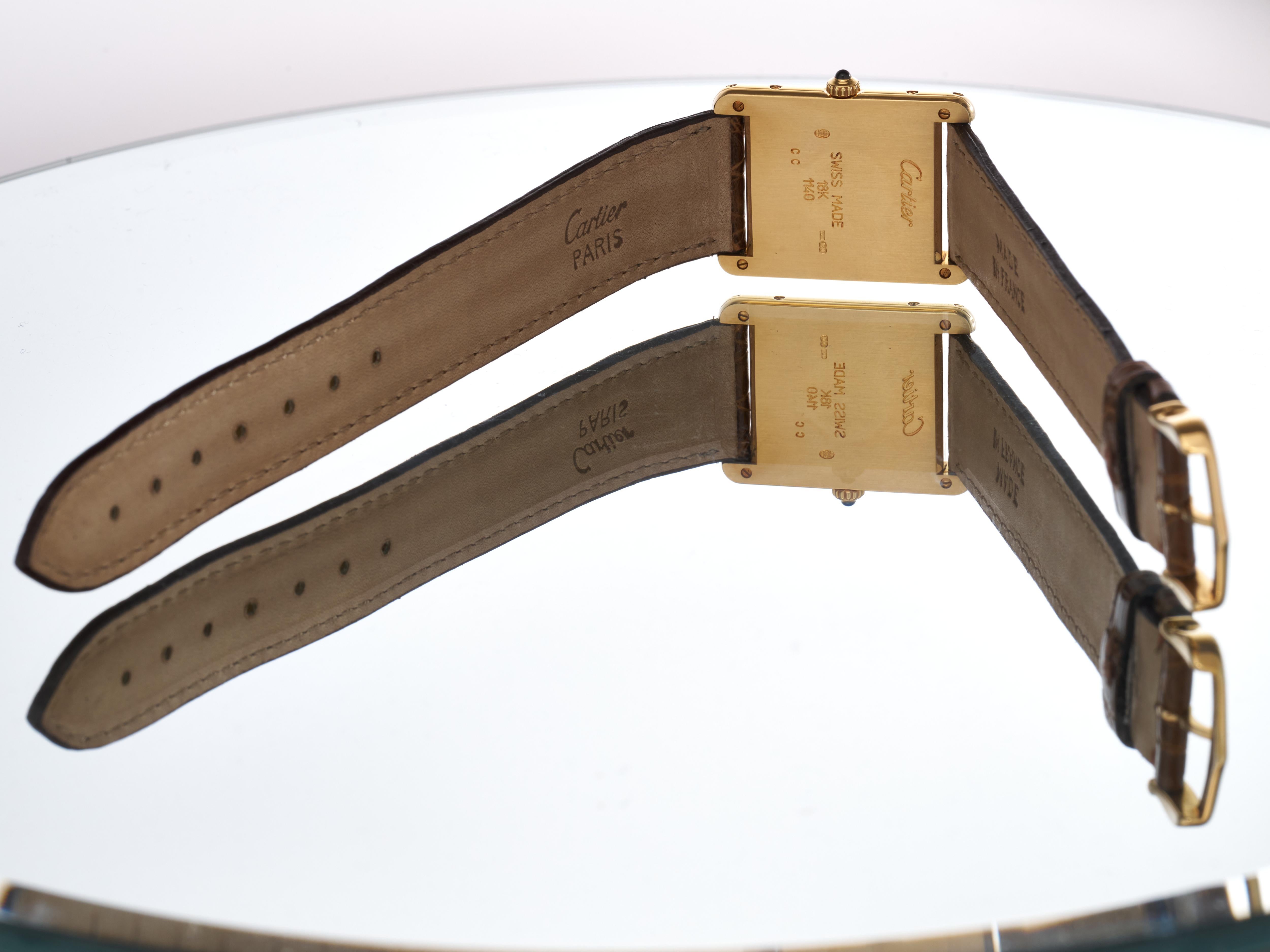 Reloj Cartier Tank Louis Oro 18k 23mm Vintage Ref. 1140 Circa 80s 90s Excelente en venta 8