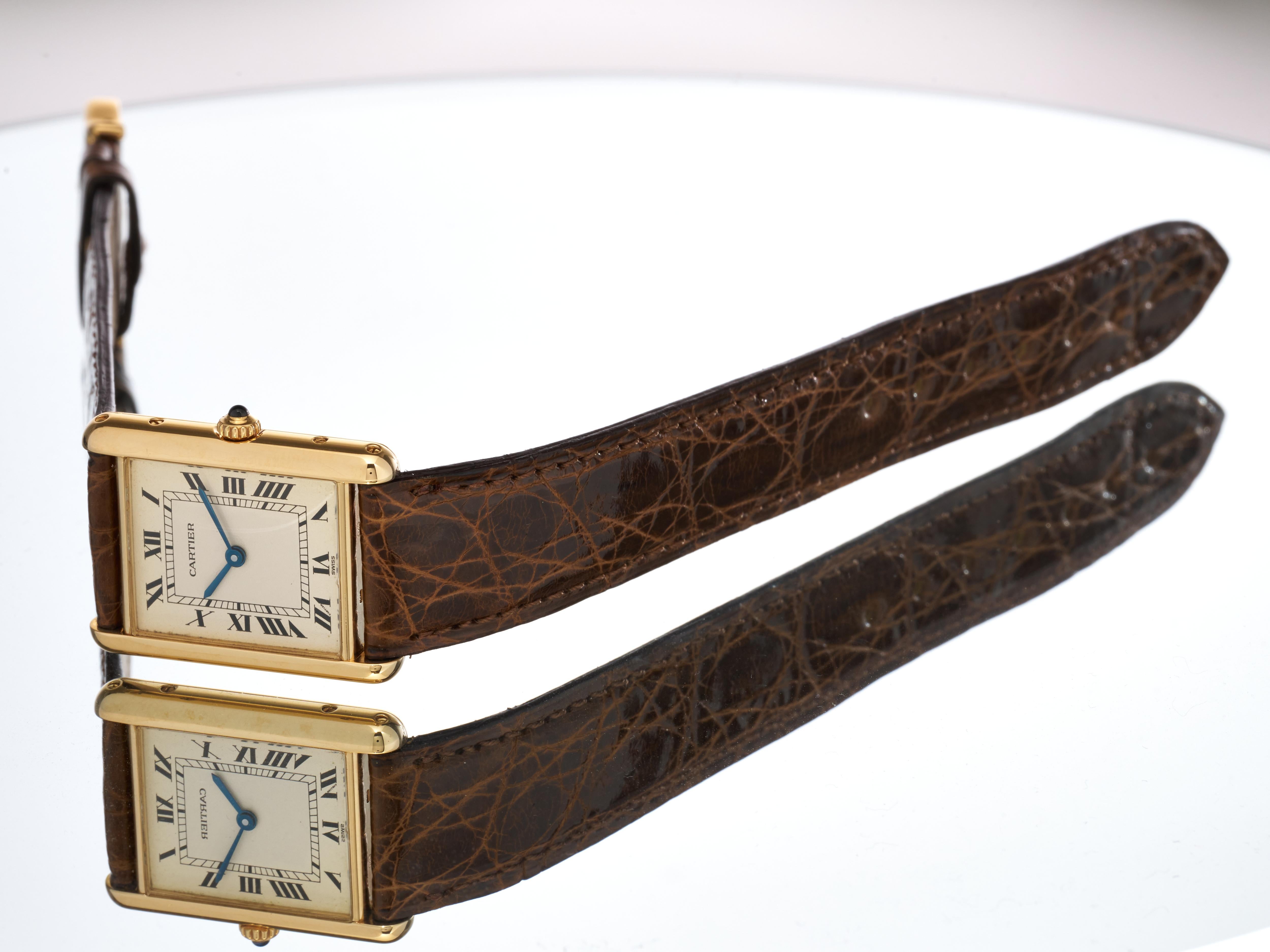 Reloj Cartier Tank Louis Oro 18k 23mm Vintage Ref. 1140 Circa 80s 90s Excelente en venta 11