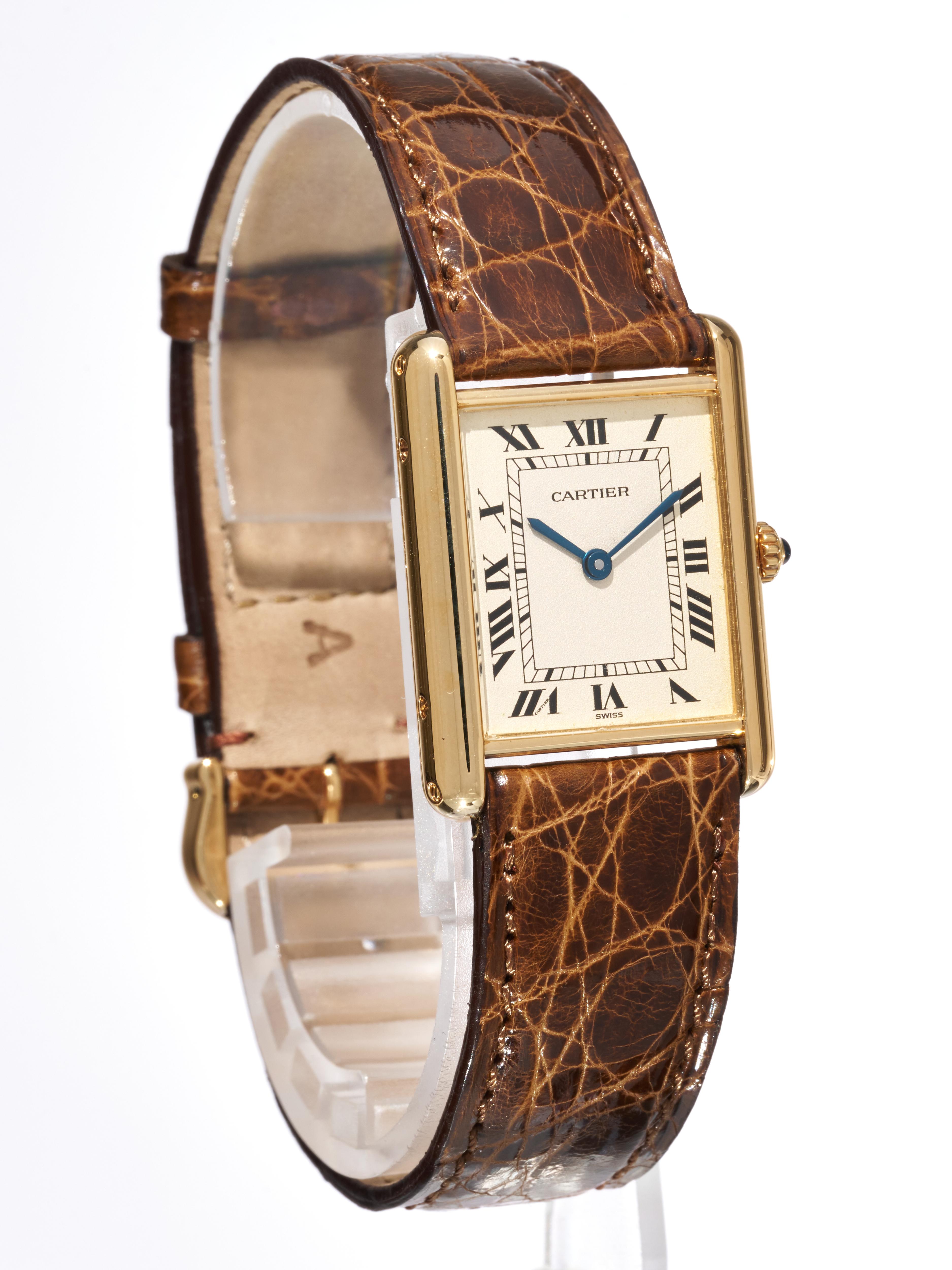 Fork In Time se enorgullece de ofrecer en el mercado 1st Dibs:

Cartier 
Tanque Louis 
Caja de oro amarillo de 18 quilates
Sello y matrícula Cartier

Reloj de época 
Ref. 1140 

Circa años 80 / 90 

Esfera Crema
Marcaje sólo para suizos a las