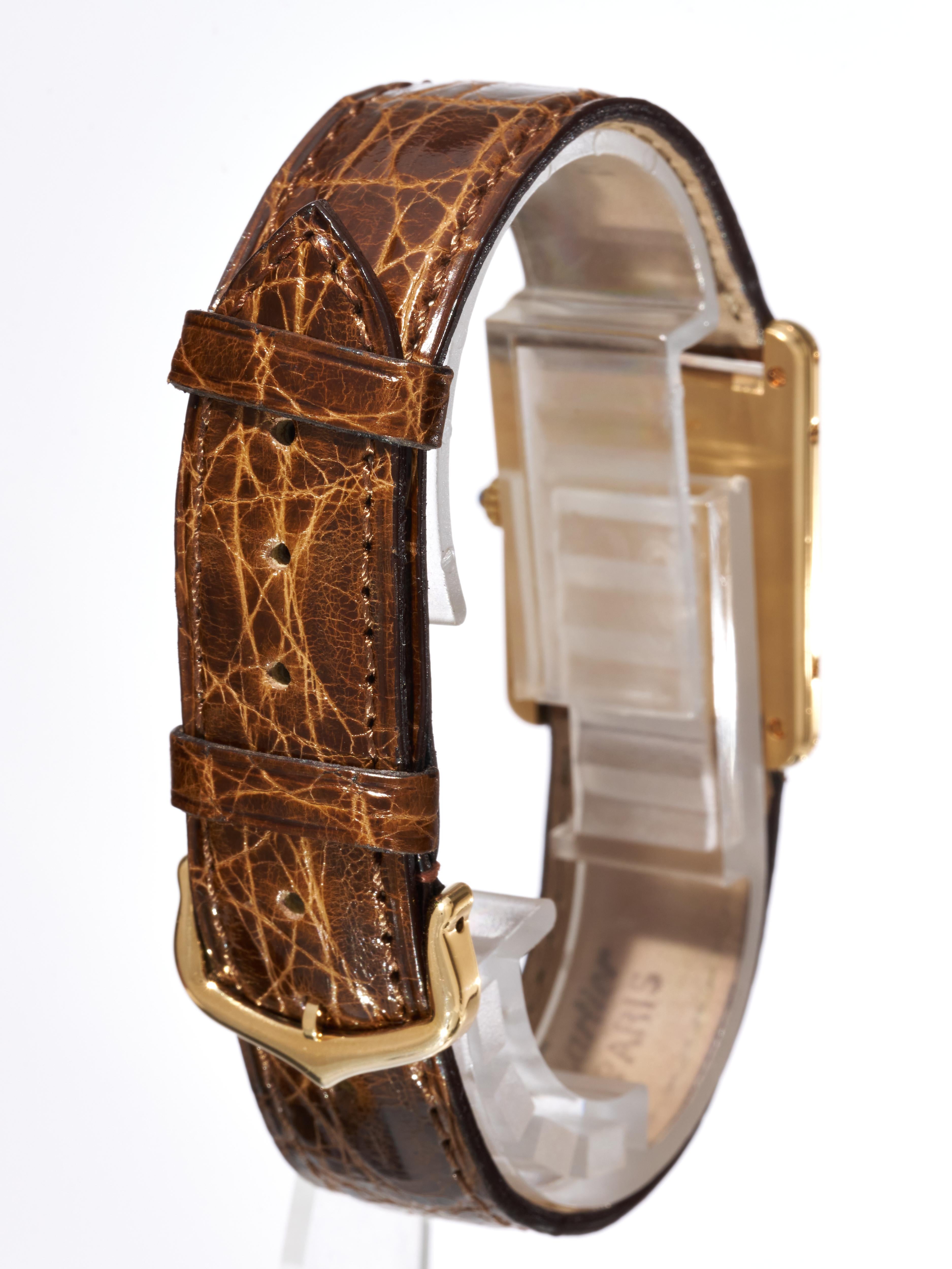 Reloj Cartier Tank Louis Oro 18k 23mm Vintage Ref. 1140 Circa 80s 90s Excelente en Bueno estado para la venta en London, GB