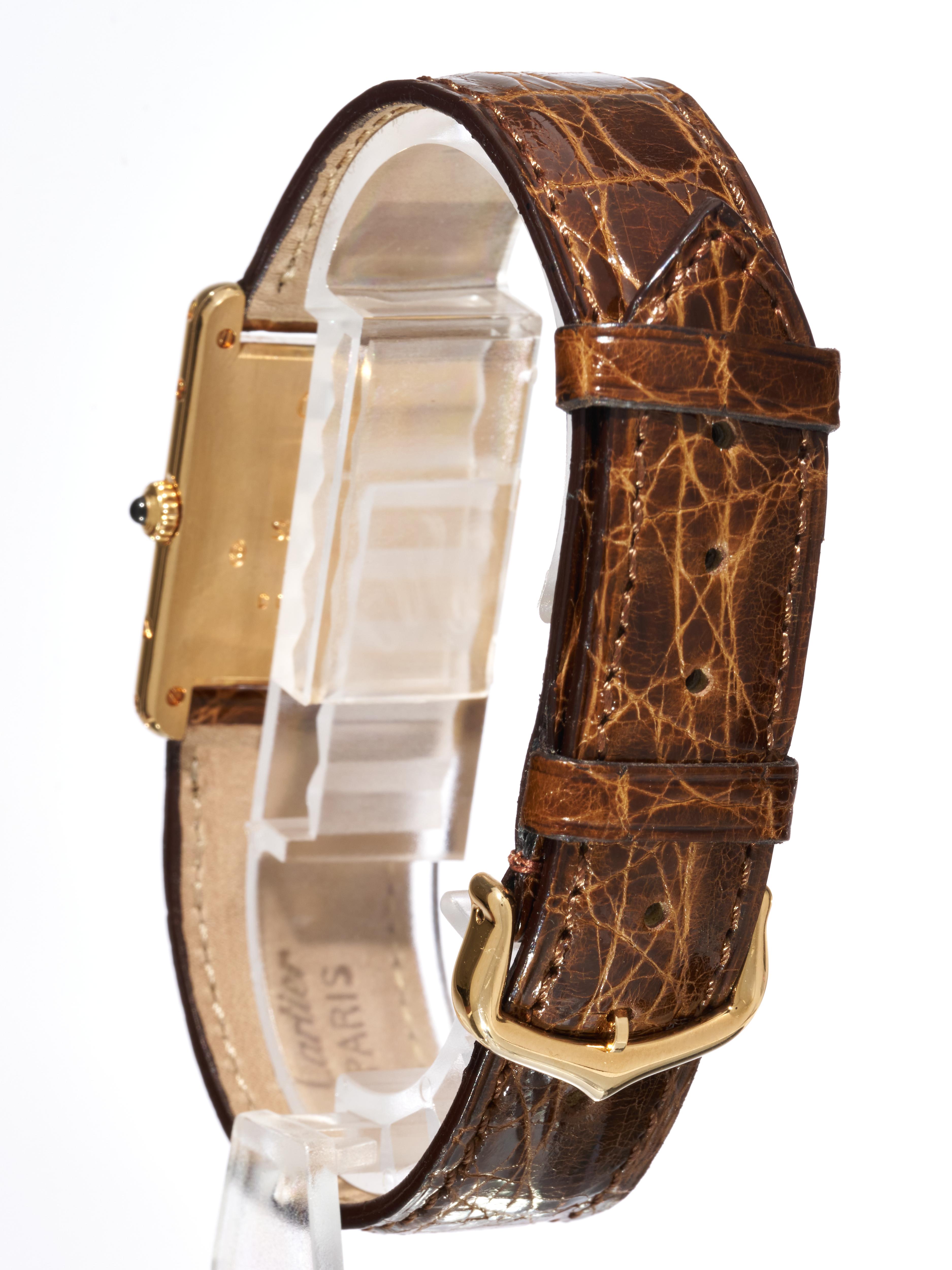 Reloj Cartier Tank Louis Oro 18k 23mm Vintage Ref. 1140 Circa 80s 90s Excelente en venta 1