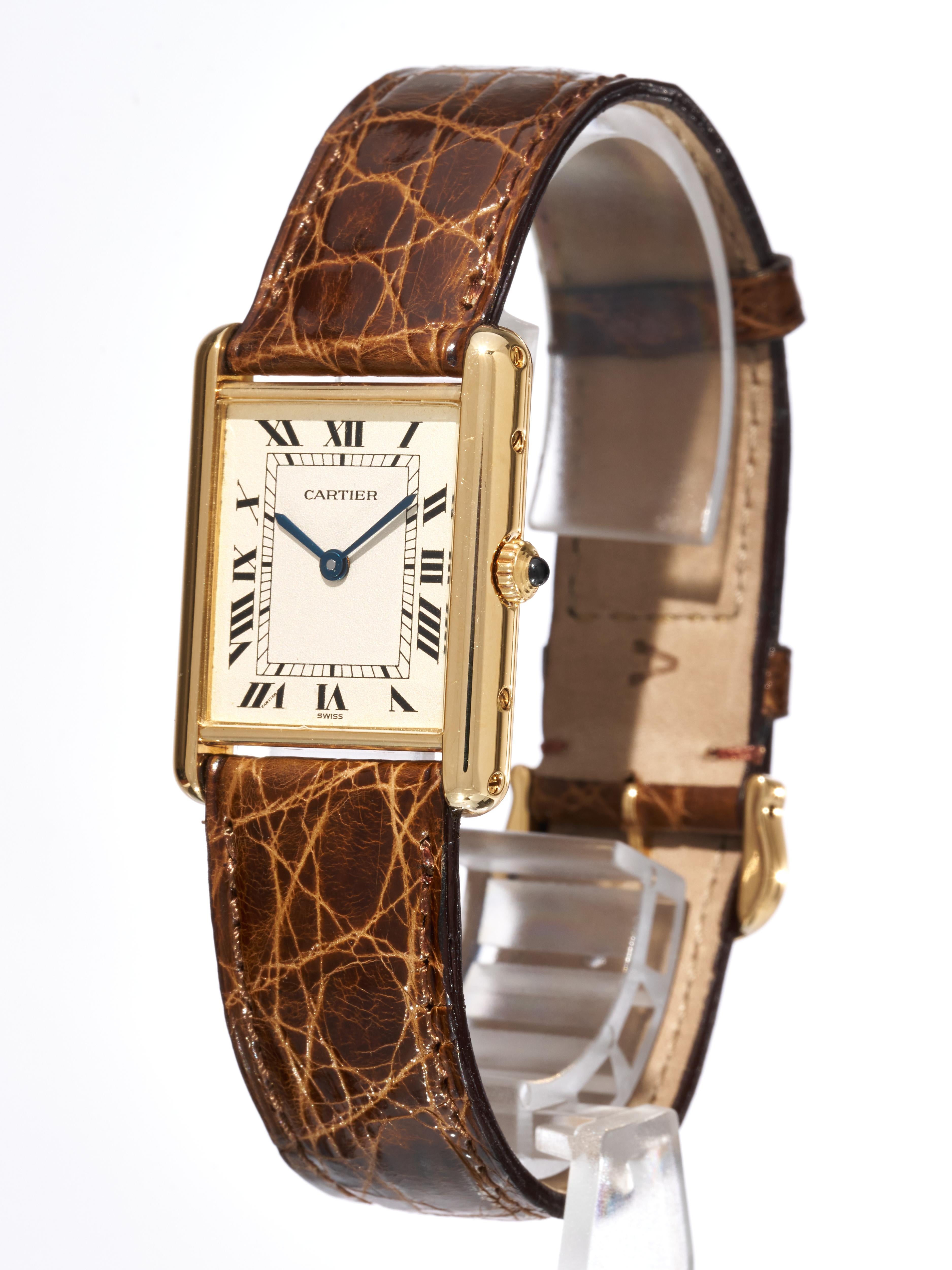 Reloj Cartier Tank Louis Oro 18k 23mm Vintage Ref. 1140 Circa 80s 90s Excelente en venta 3
