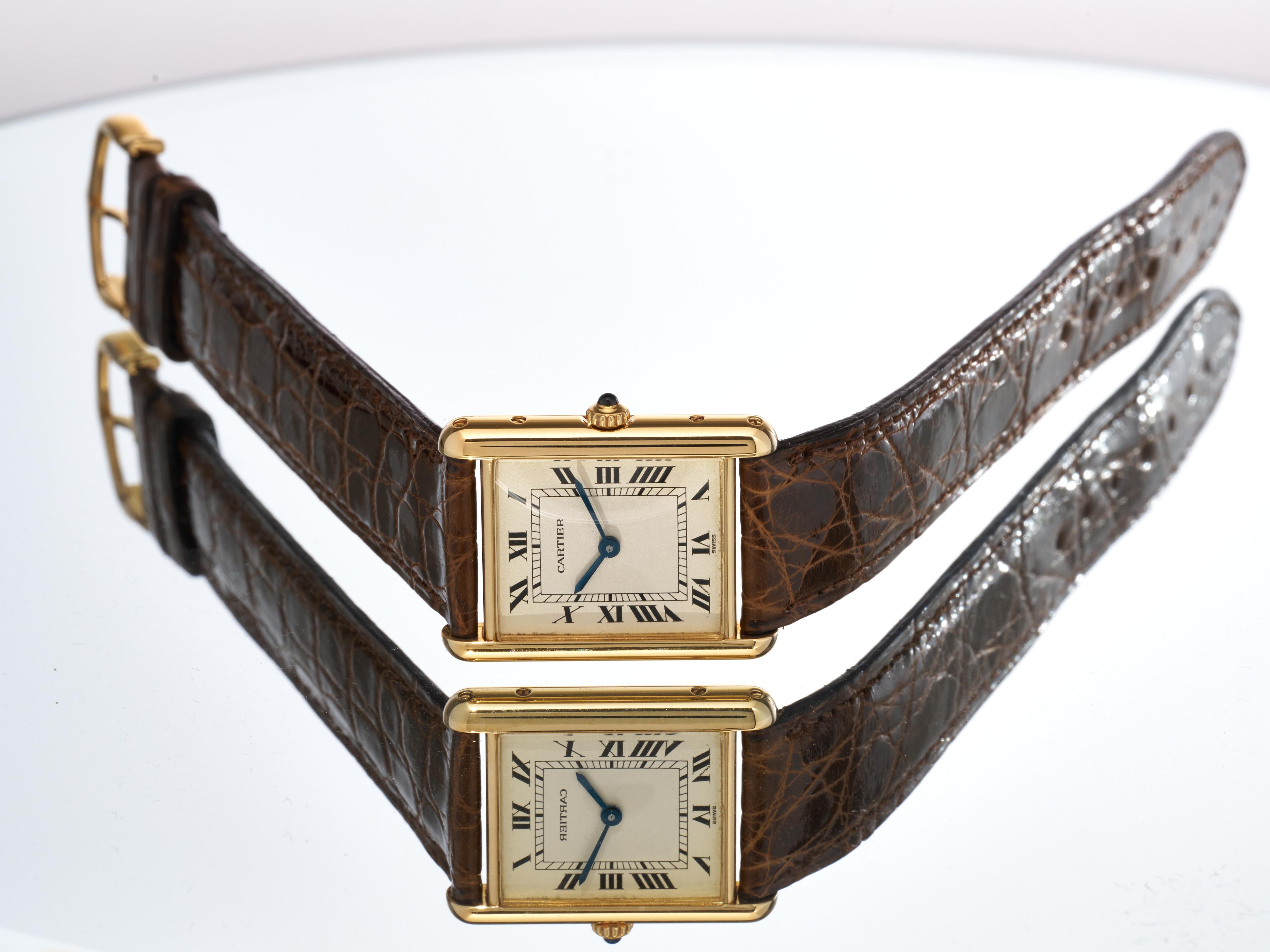 Reloj Cartier Tank Louis Oro 18k 23mm Vintage Ref. 1140 Circa 80s 90s Excelente en venta 4
