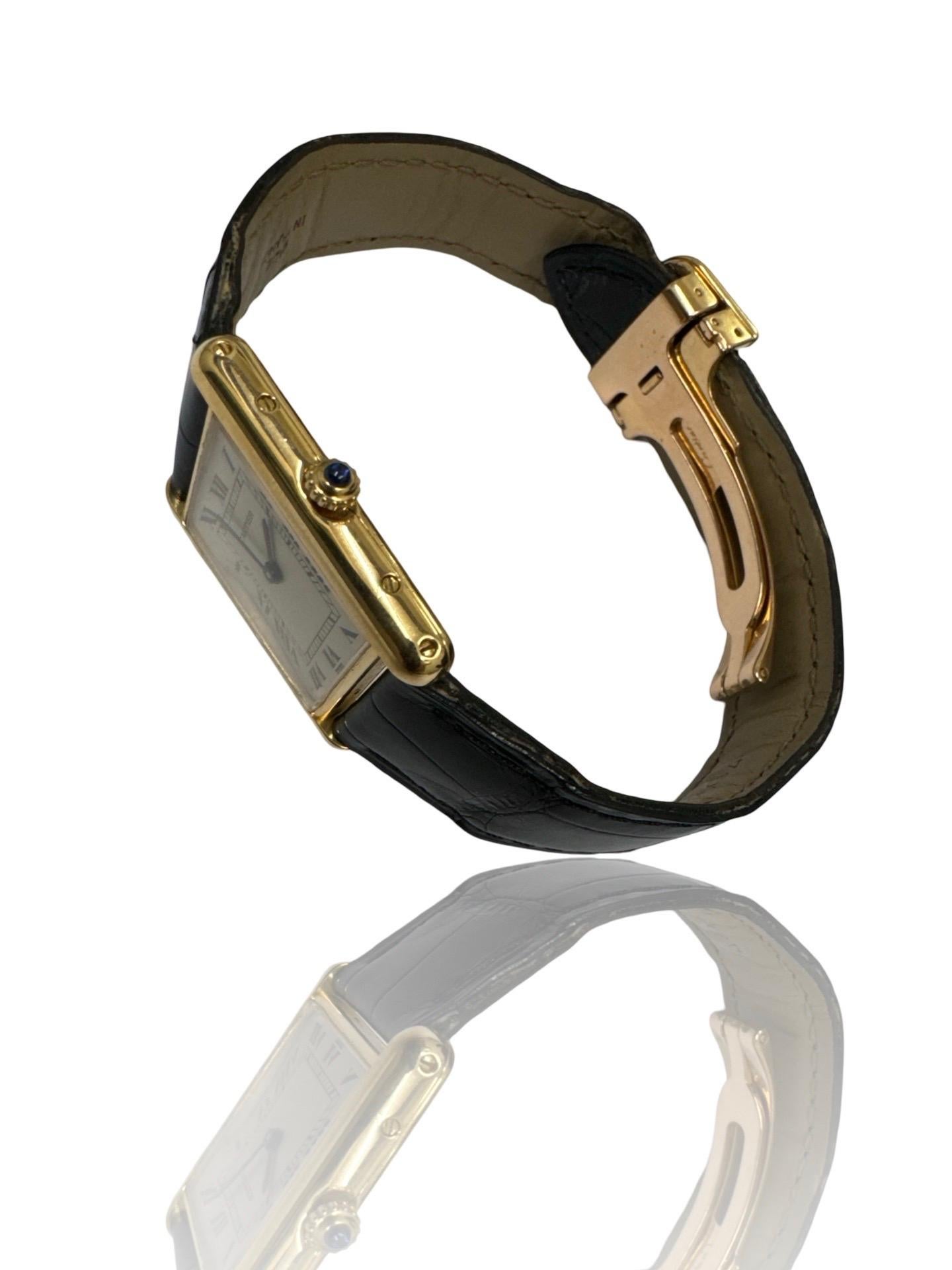 Cartier Tank Louis 18k Gold Deployment Buckle For Sale 7