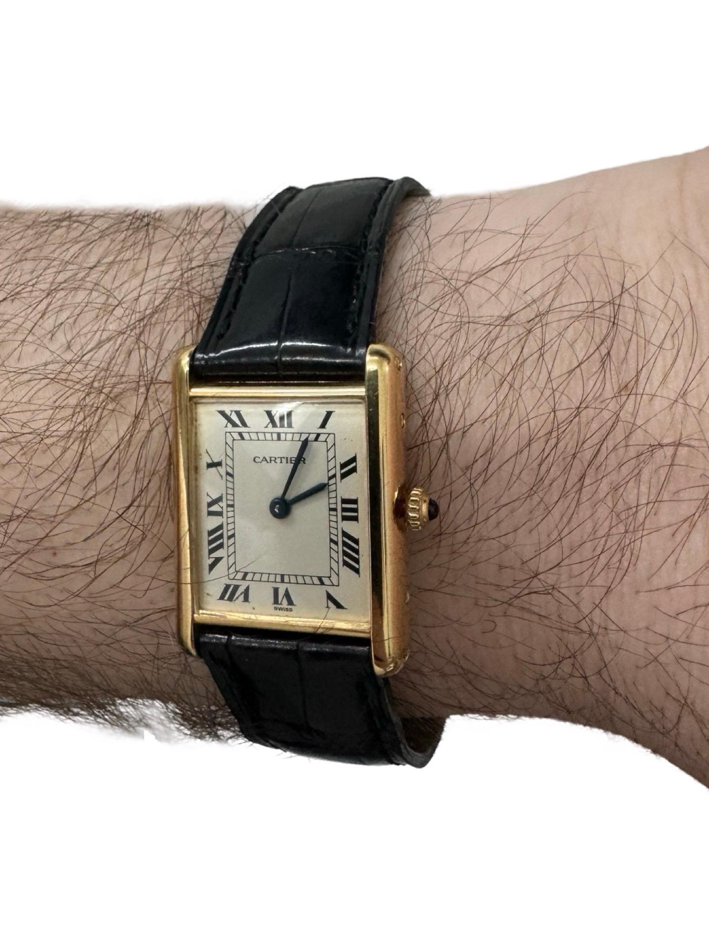 Cartier Tank Louis 18k Gold Deployment Buckle In Excellent Condition For Sale In Miami, FL