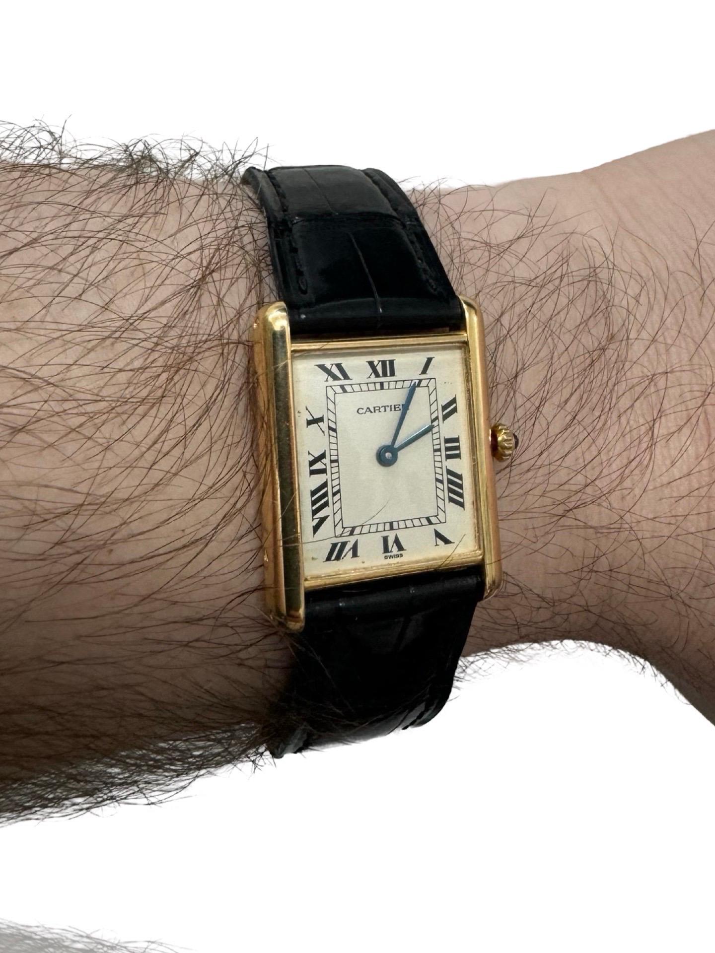Women's or Men's Cartier Tank Louis 18k Gold Deployment Buckle For Sale
