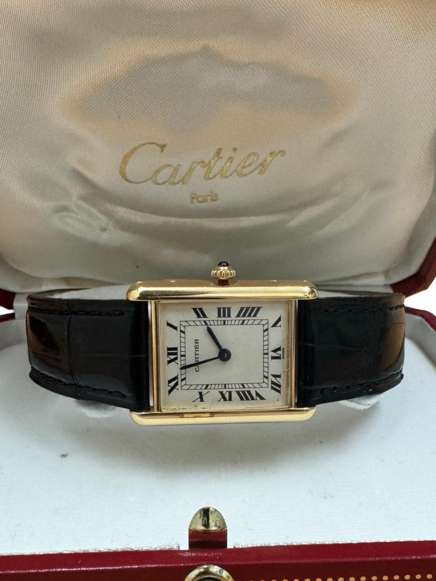 Cartier Tank Louis 18k Gold Deployment Buckle For Sale 4
