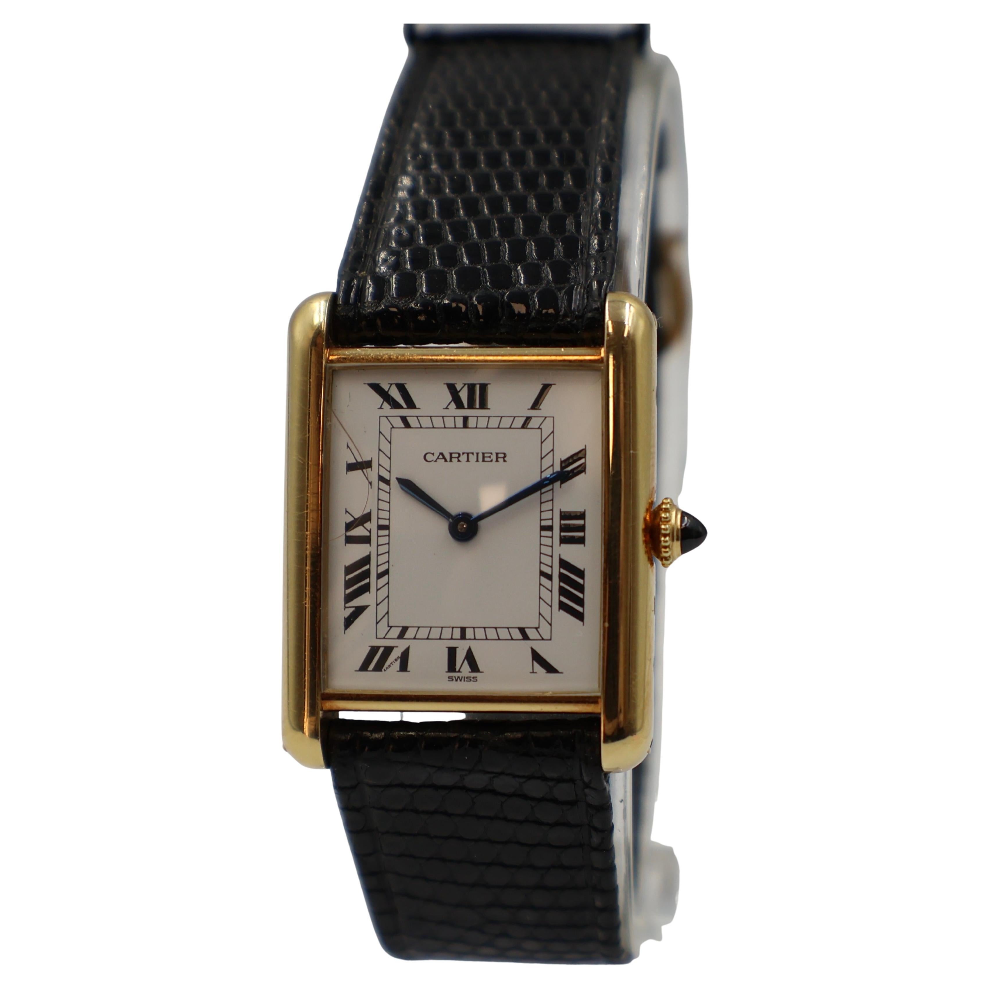Cartier Tank Louis 18k Herrenuhr mit Original Box