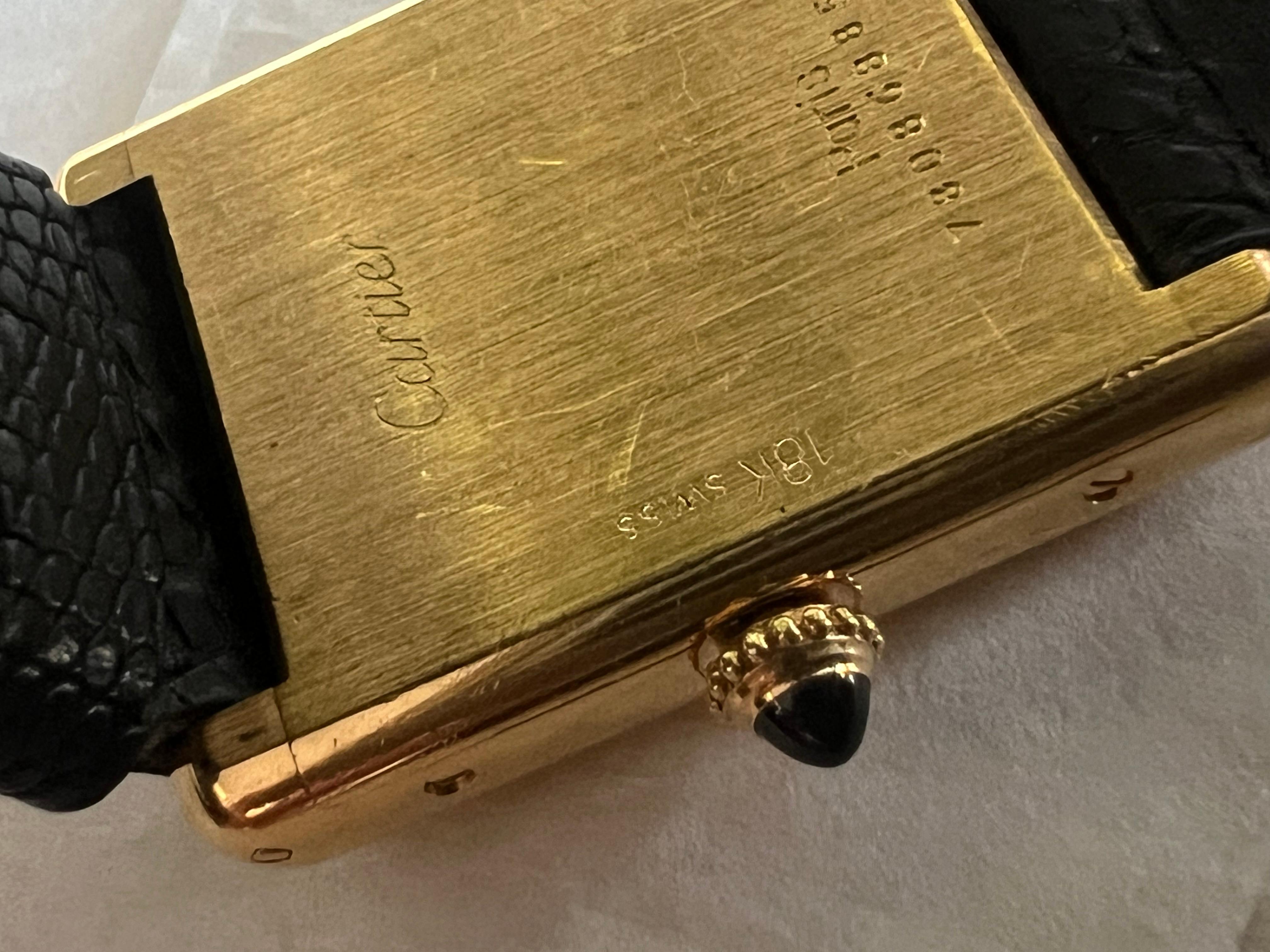 ¡Cartier Tank Louis 18k Modelo 78086 Manual Winding Ca' 1980's Classic! en venta 2