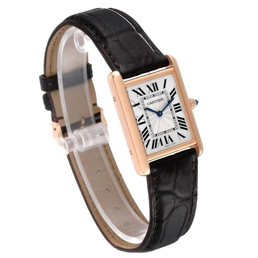 Cartier: 18 Karat Roségold mechanische Damenuhr Tank Louis WGTA0010 Box-Karte im Zustand „Hervorragend“ im Angebot in Atlanta, GA