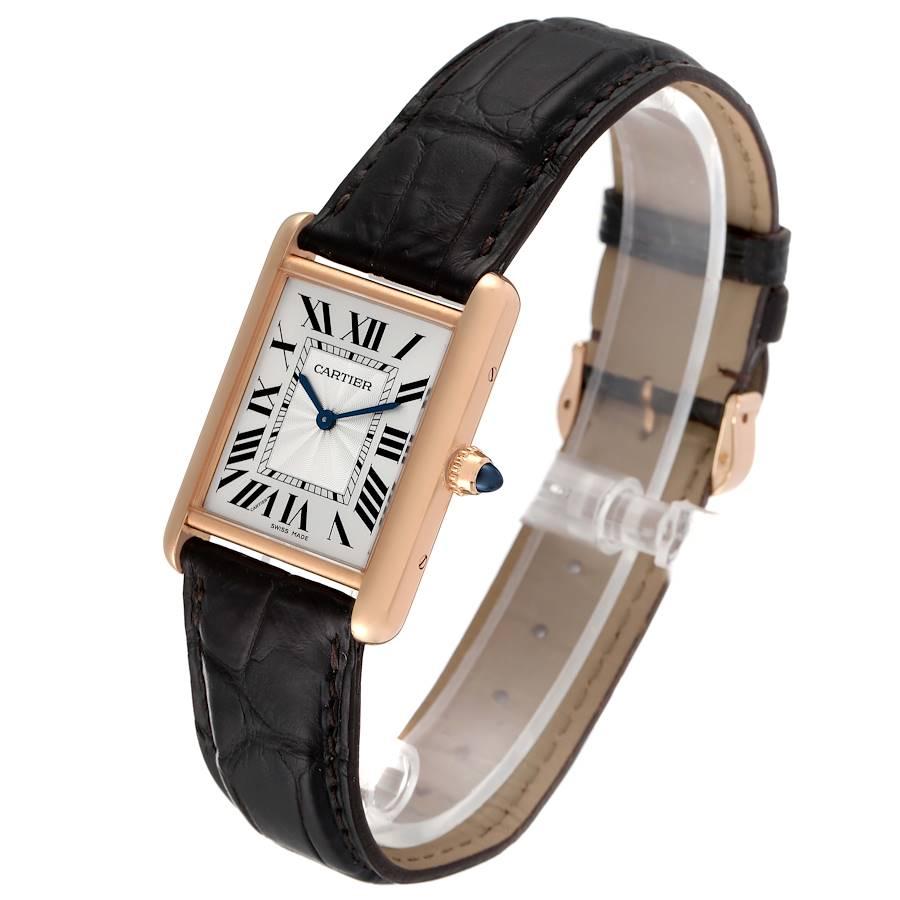 Cartier: 18 Karat Roségold mechanische Damenuhr Tank Louis WGTA0010 Box-Karte im Angebot 1