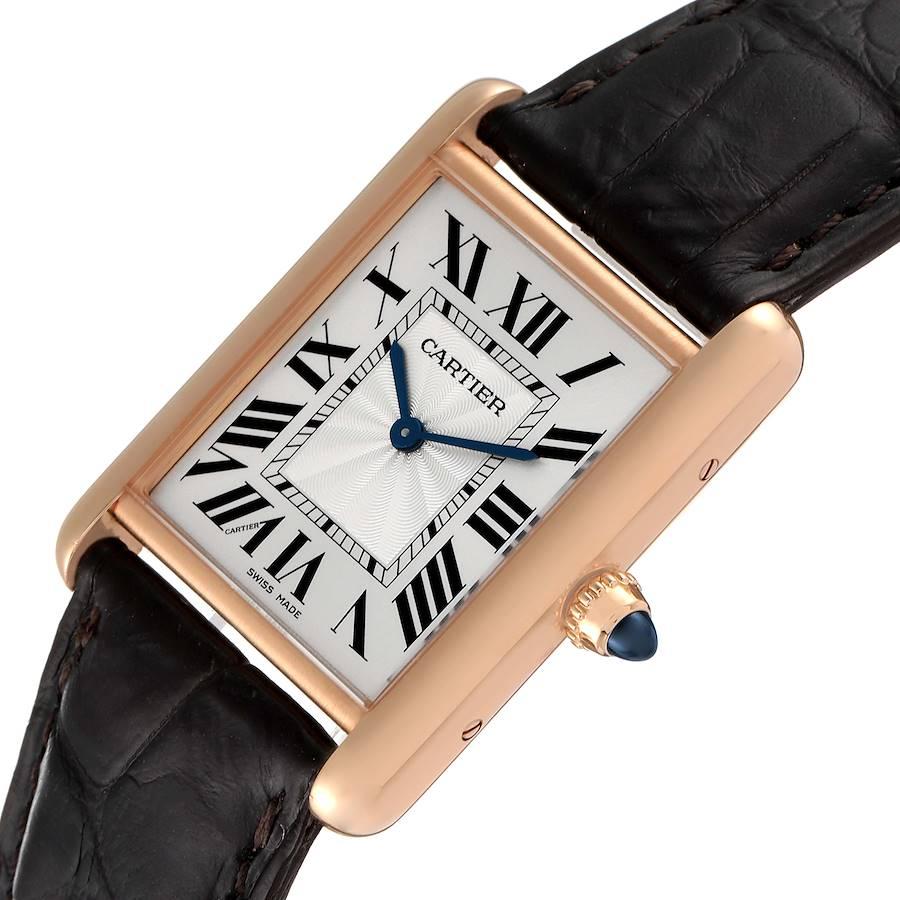 Cartier: 18 Karat Roségold mechanische Damenuhr Tank Louis WGTA0010 Box-Karte im Angebot 2