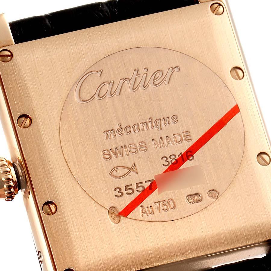 Cartier: 18 Karat Roségold mechanische Damenuhr Tank Louis WGTA0010 Box-Karte im Angebot 3