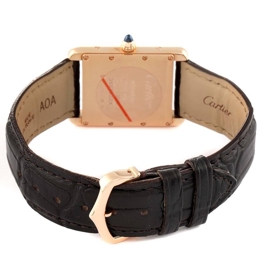 Cartier: 18 Karat Roségold mechanische Damenuhr Tank Louis WGTA0010 Box-Karte im Angebot 4