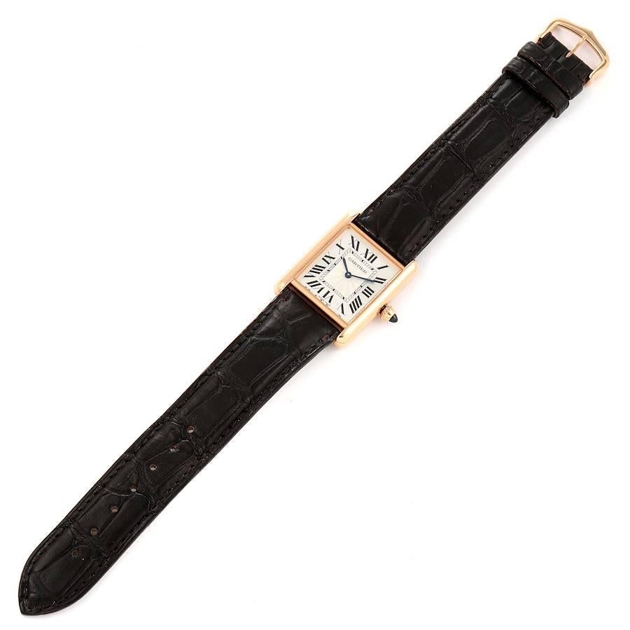 Cartier: 18 Karat Roségold mechanische Damenuhr Tank Louis WGTA0010 Box-Karte im Angebot 5
